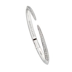 Sabre Fine Slim Bangle, 18 Carat White Gold & 1.93 Carat Diamond
