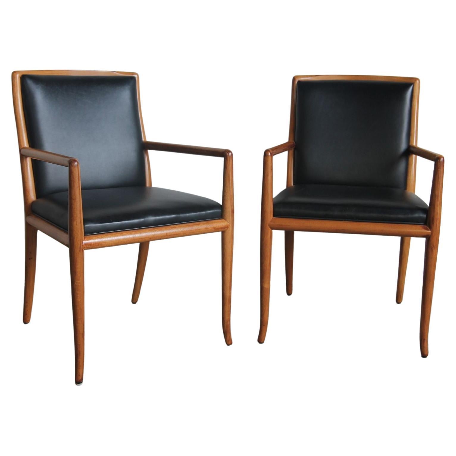 Sabre Leg Dining Chairs with Arms by T.H.Robsjohn-Gibbings for Widdicomb