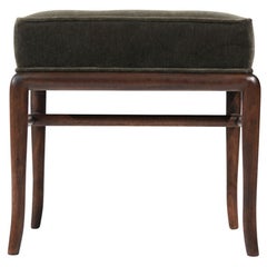 Sabre Leg Walnut Stool by T.H. Robsjohn-Gibbings, C. 1950s