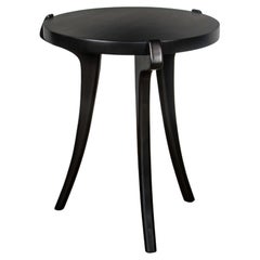 Sabre Legged Modern Round Side Cocktail Table in Ebony from Costantini, Uccello