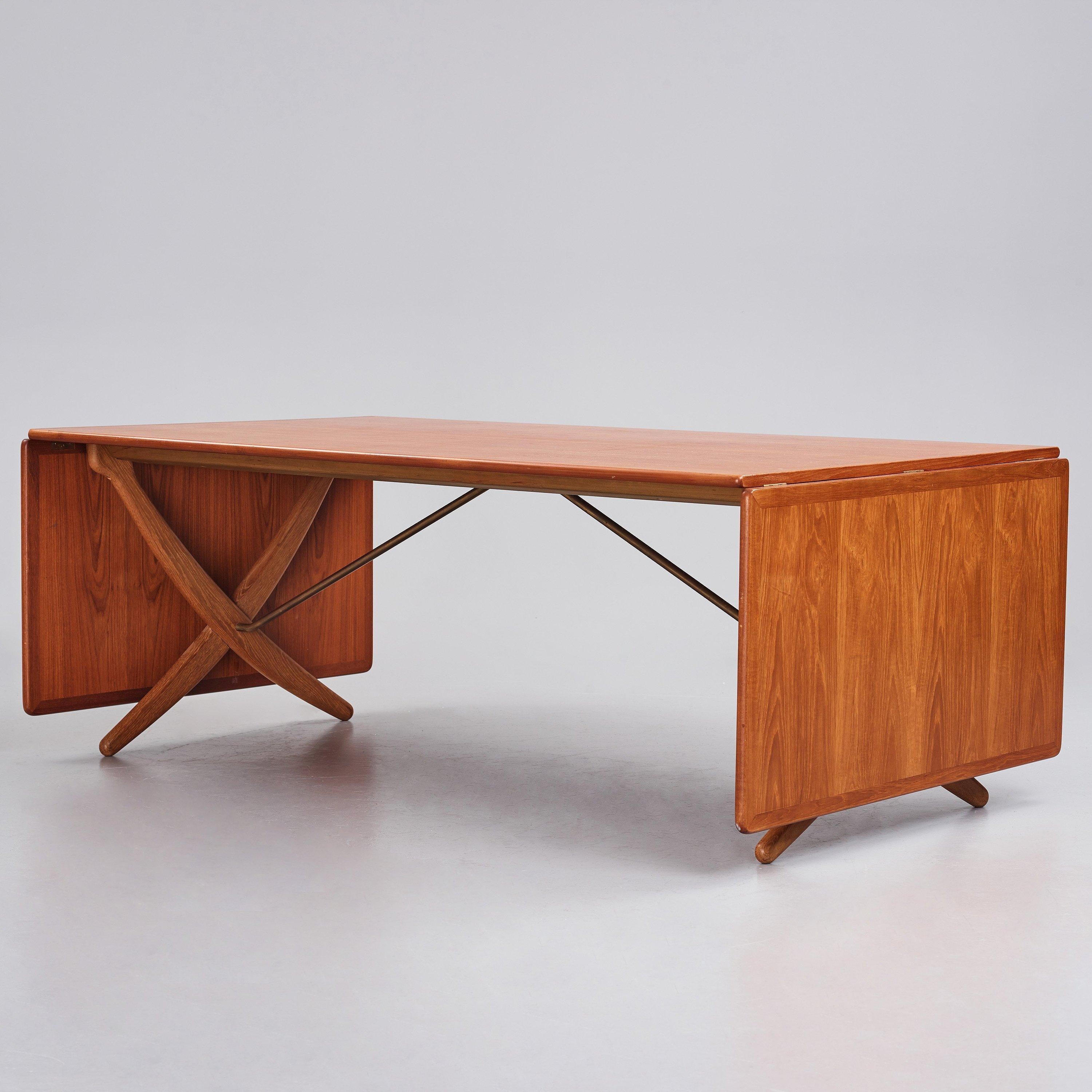 Brass Danish Modern Sabre Table Model AT-314 by Hans Wegner, 1950's For Sale