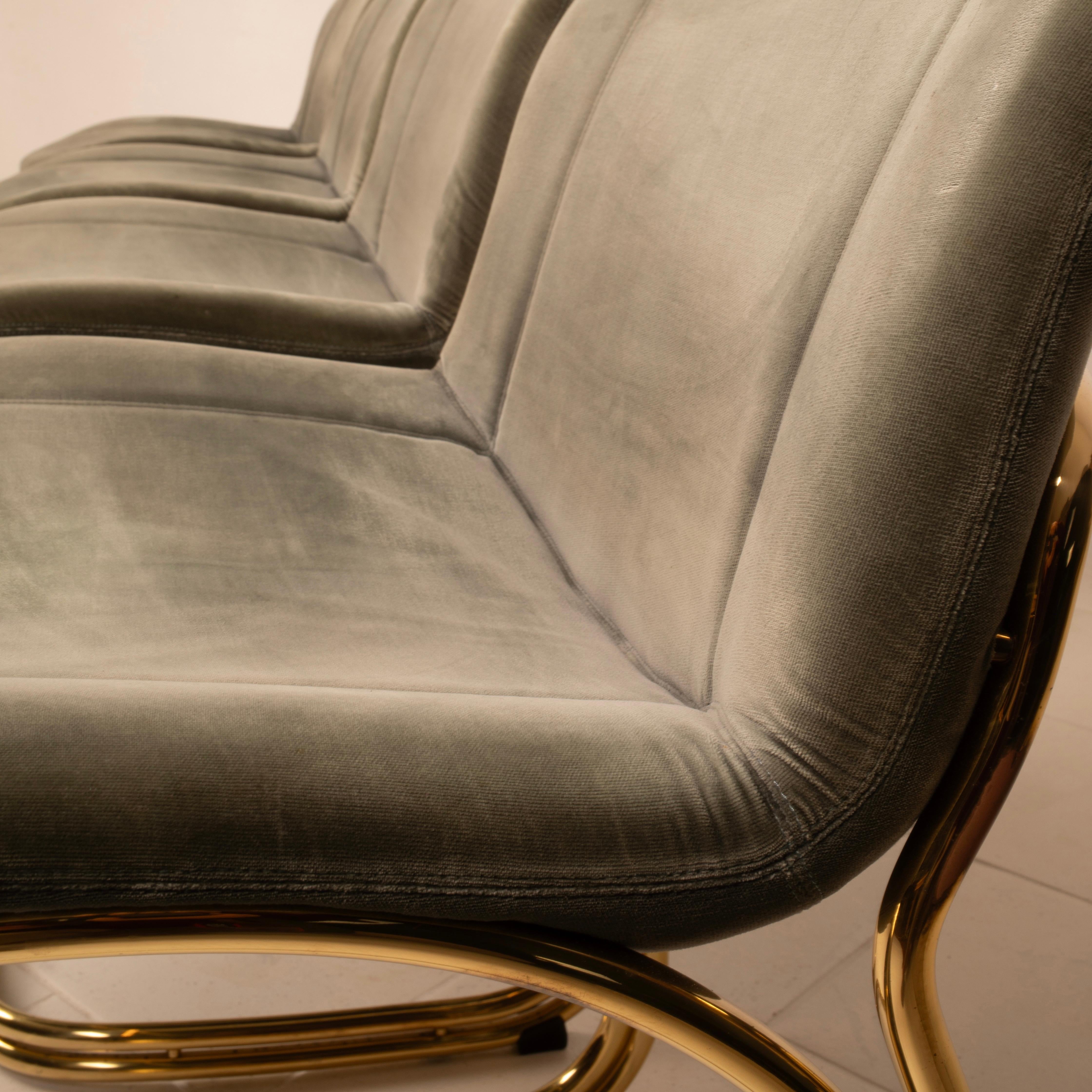 Sabrina Brass Chairs Limited Edition by Giorgio Rinaldi for RIMa Padova 1970 For Sale 6