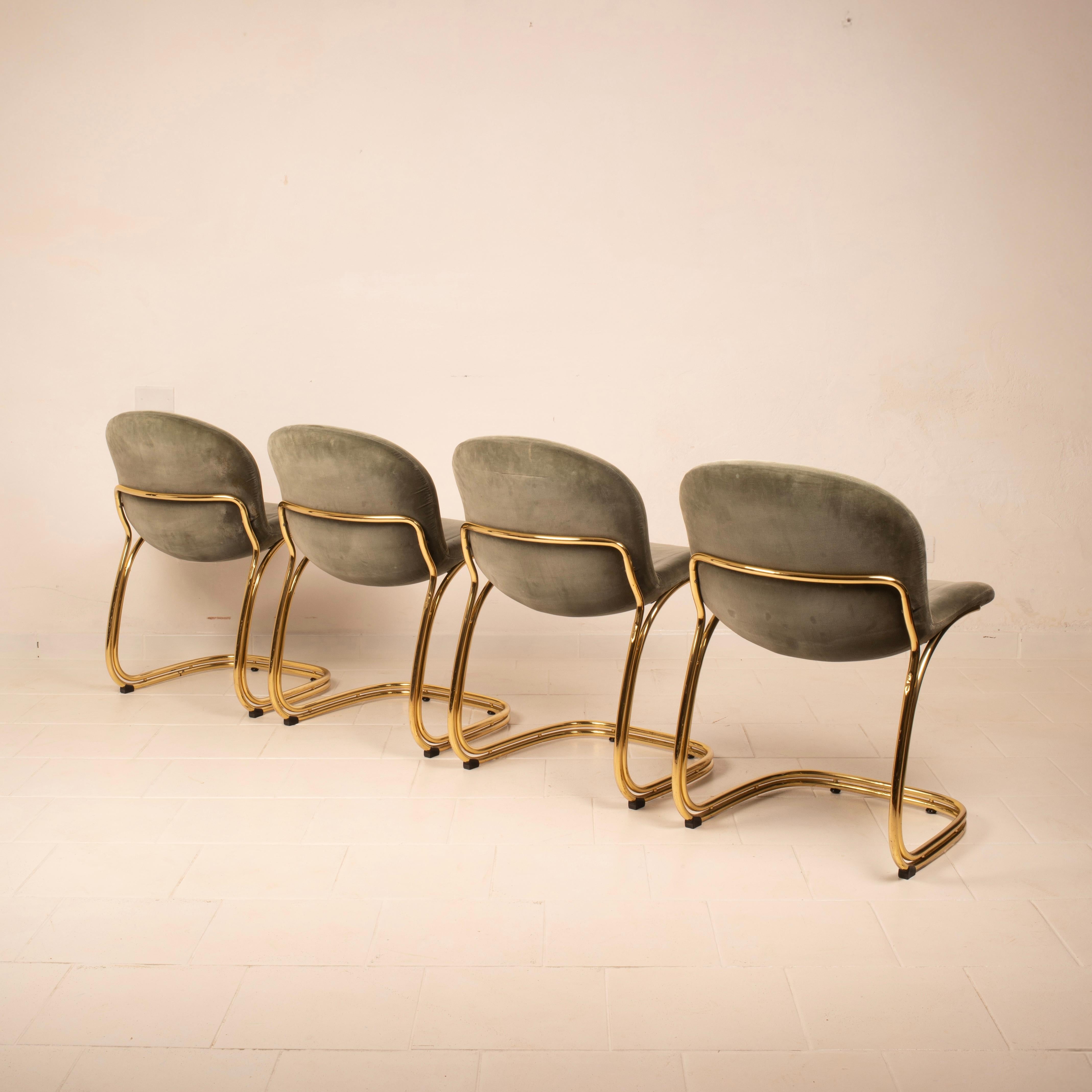 Sabrina Brass Chairs Limited Edition by Giorgio Rinaldi for RIMa Padova 1970 For Sale 7