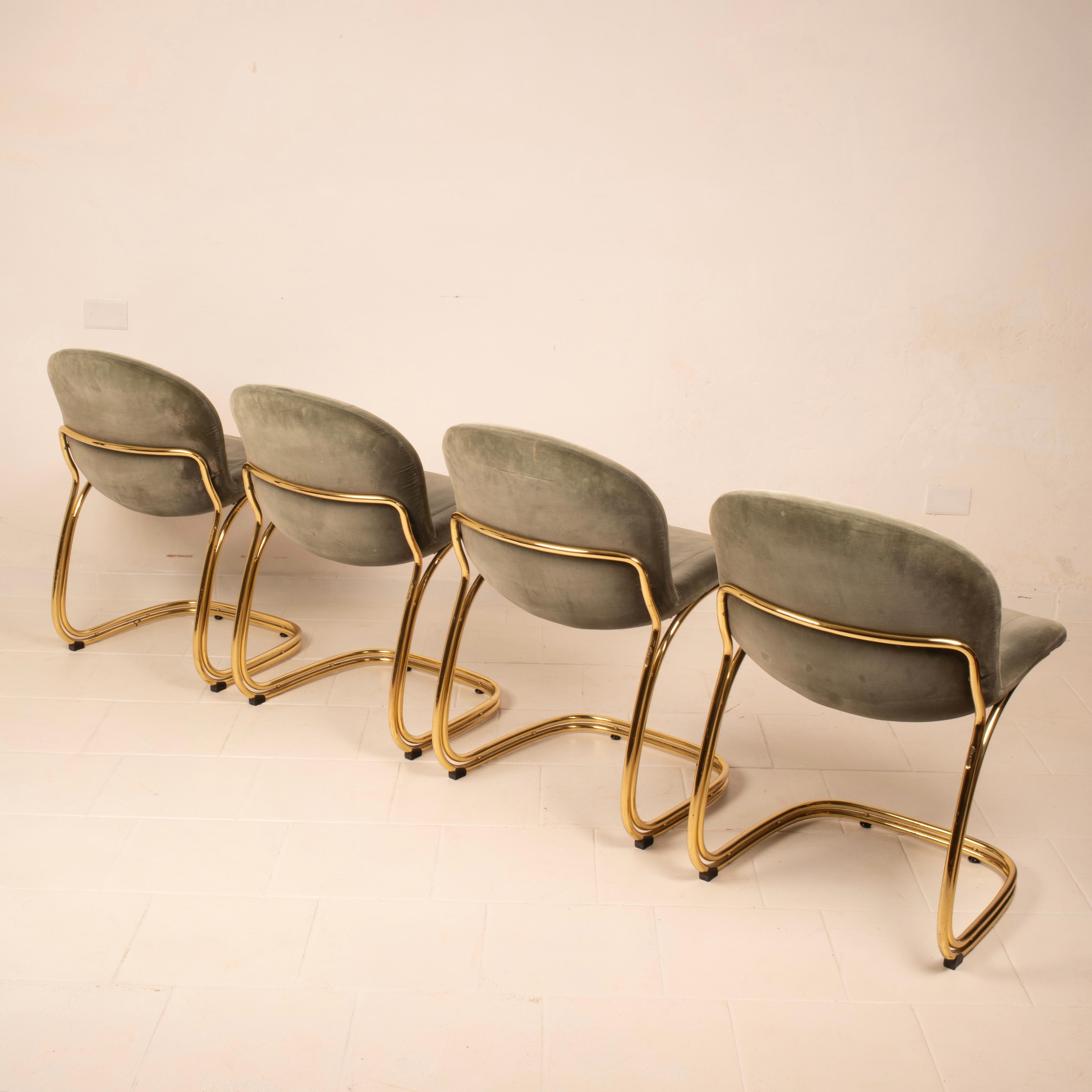 Sabrina Brass Chairs Limited Edition by Giorgio Rinaldi for RIMa Padova 1970 For Sale 8