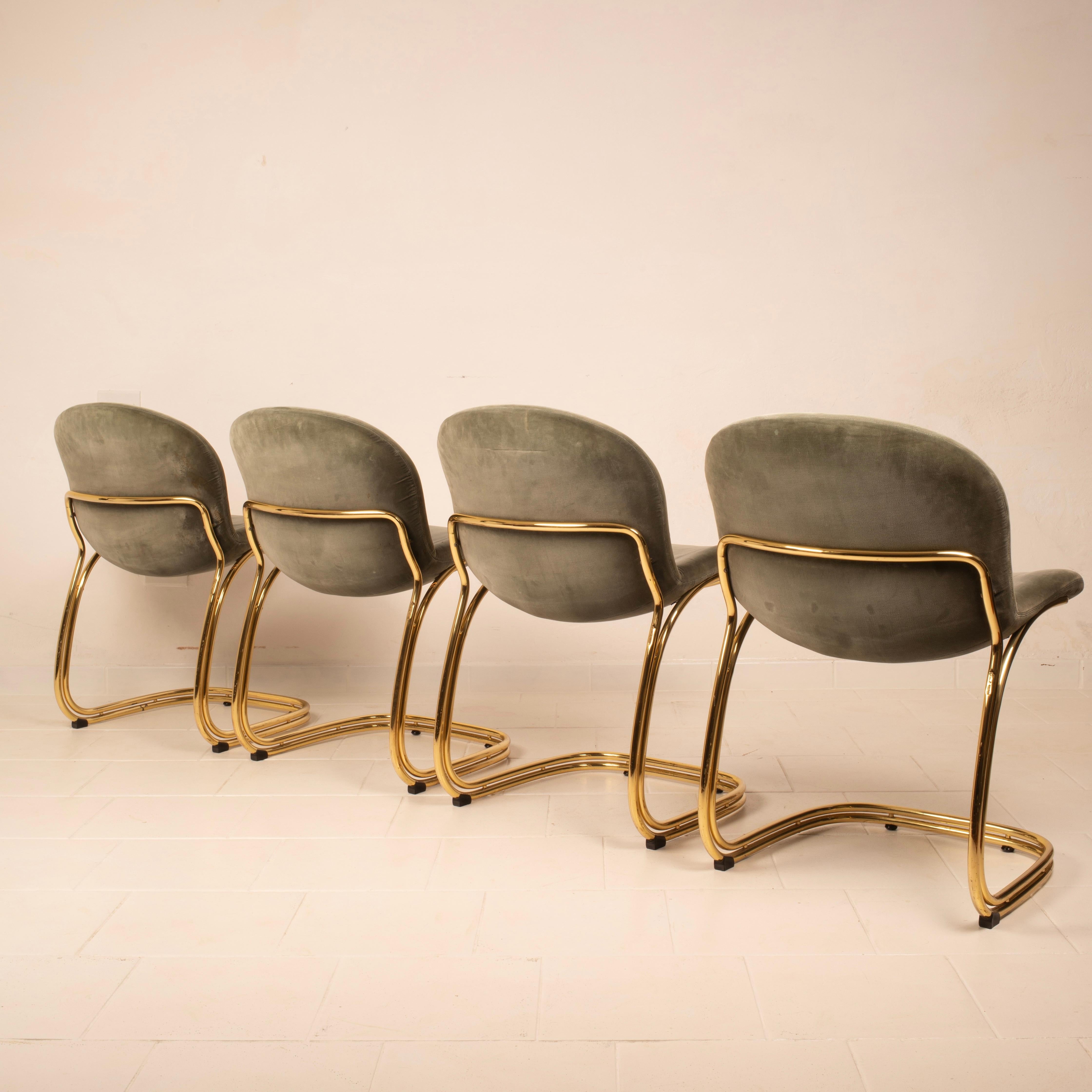 Sabrina Brass Chairs Limited Edition by Giorgio Rinaldi for RIMa Padova 1970 For Sale 9