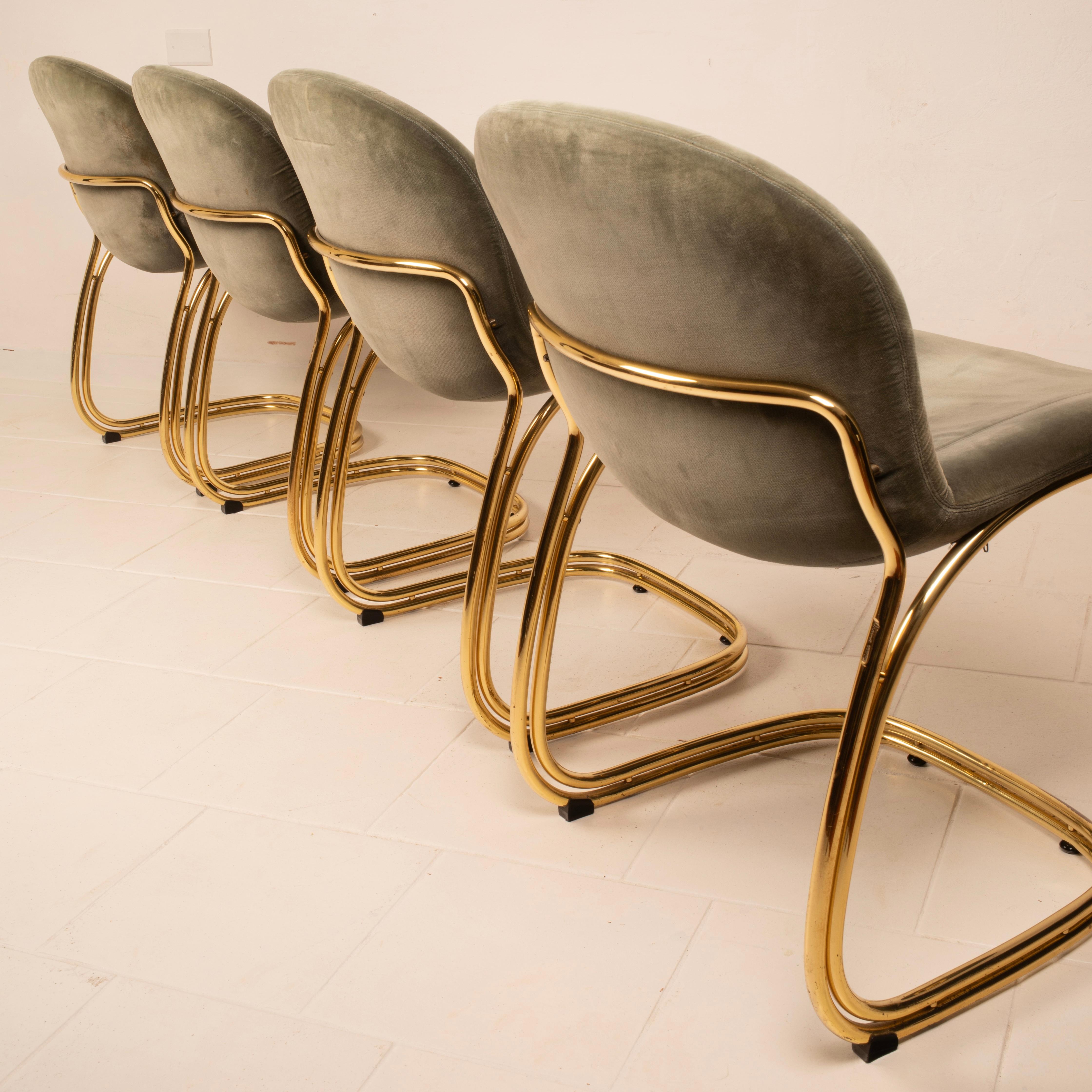 Sabrina Brass Chairs Limited Edition by Giorgio Rinaldi for RIMa Padova 1970 For Sale 13