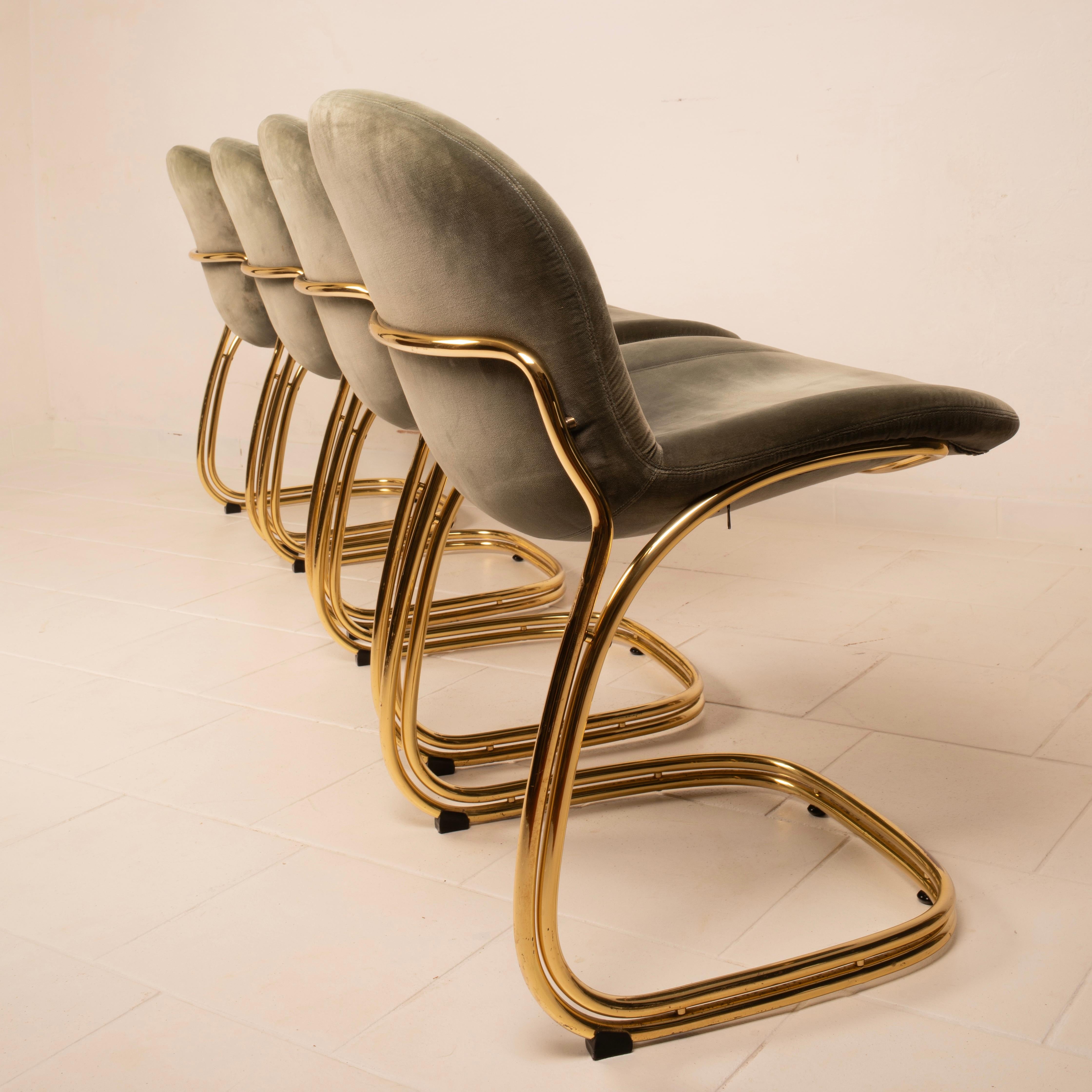 Sabrina Brass Chairs Limited Edition by Giorgio Rinaldi for RIMa Padova 1970 For Sale 14