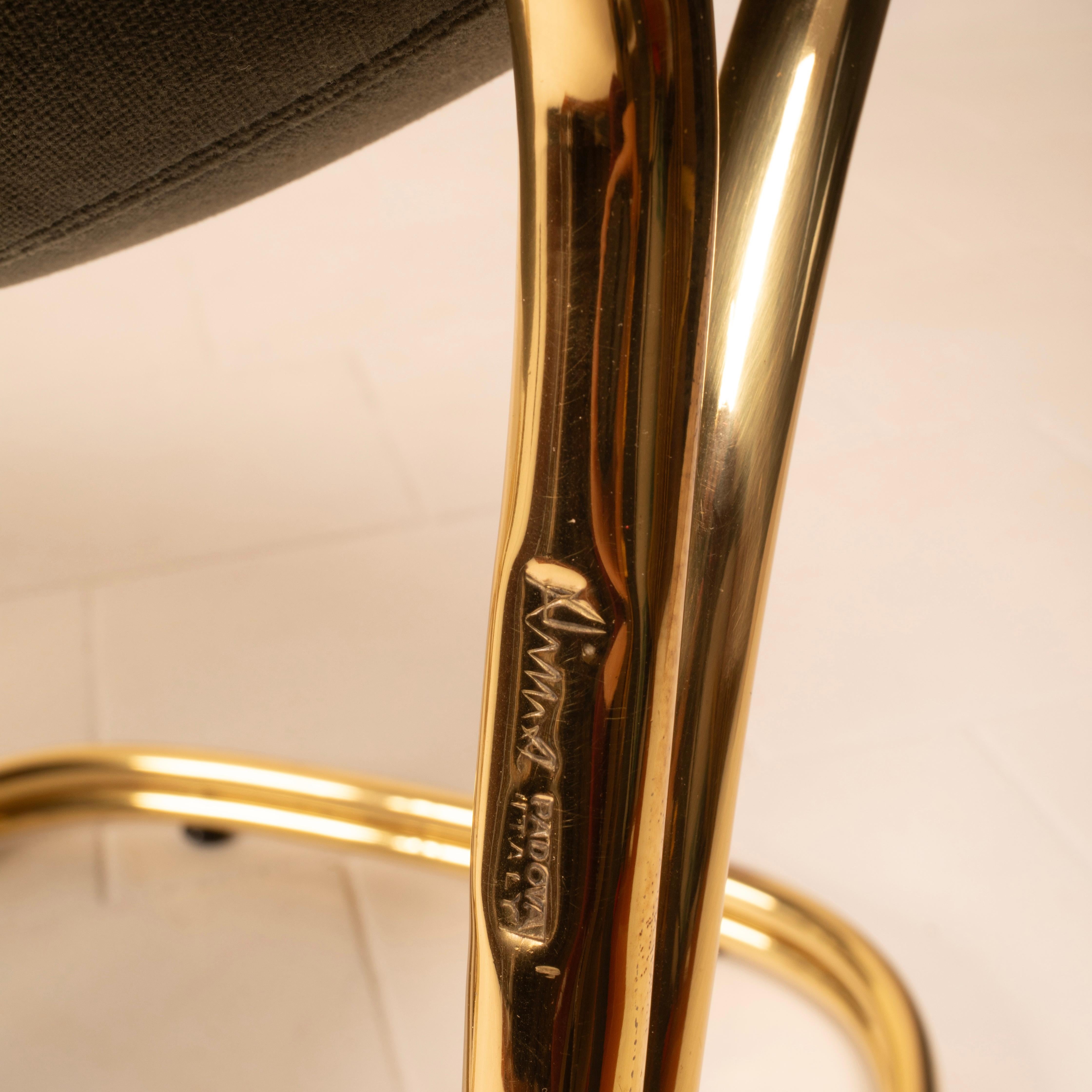 Sabrina Brass Chairs Limited Edition by Giorgio Rinaldi for RIMa Padova 1970 For Sale 15