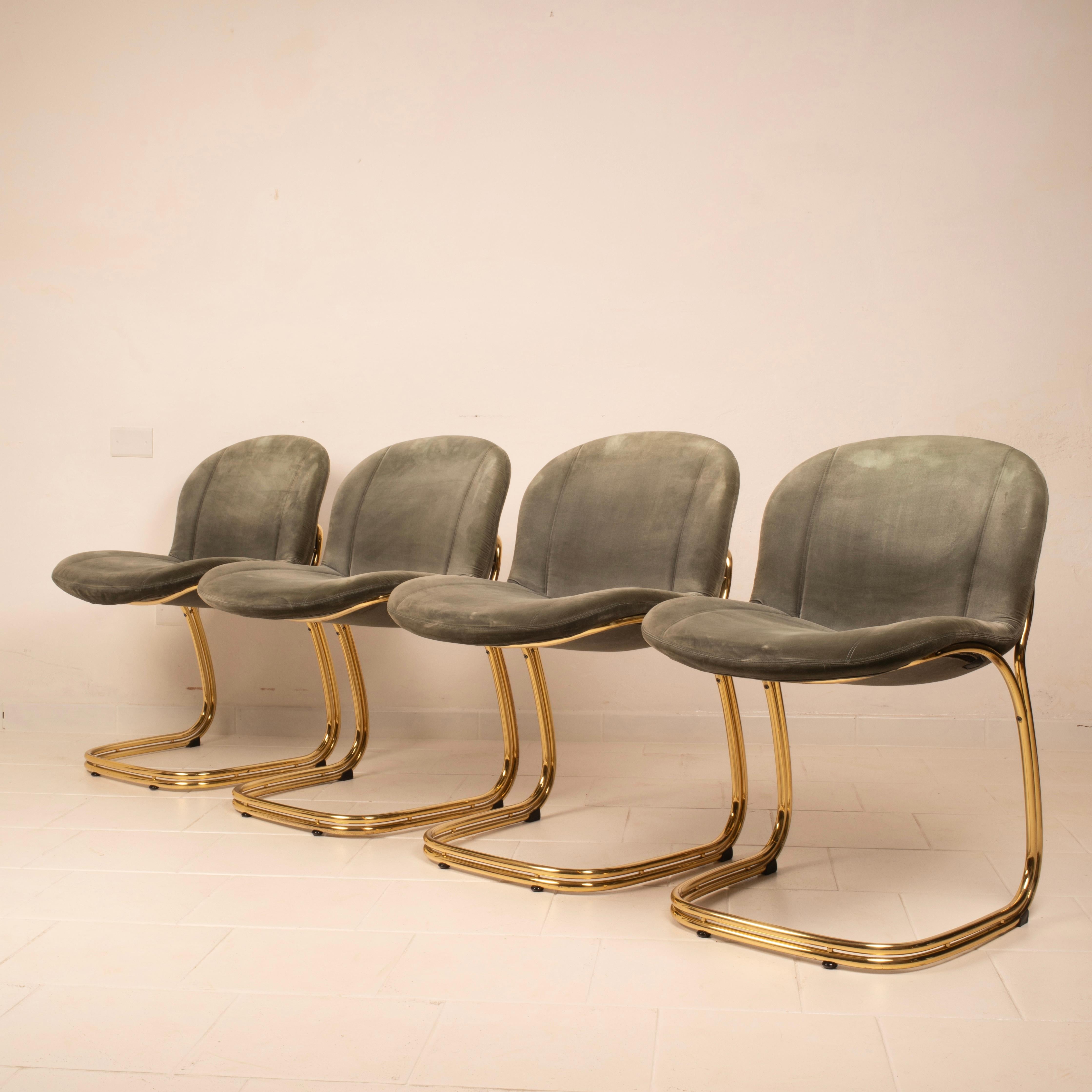 Sabrina Brass Chairs Limited Edition by Giorgio Rinaldi for RIMa Padova 1970 For Sale 2