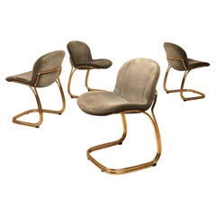 Chaises Sabrina en laiton édition limitée par Giorgio Rinaldi pour RIMa Padova 1970