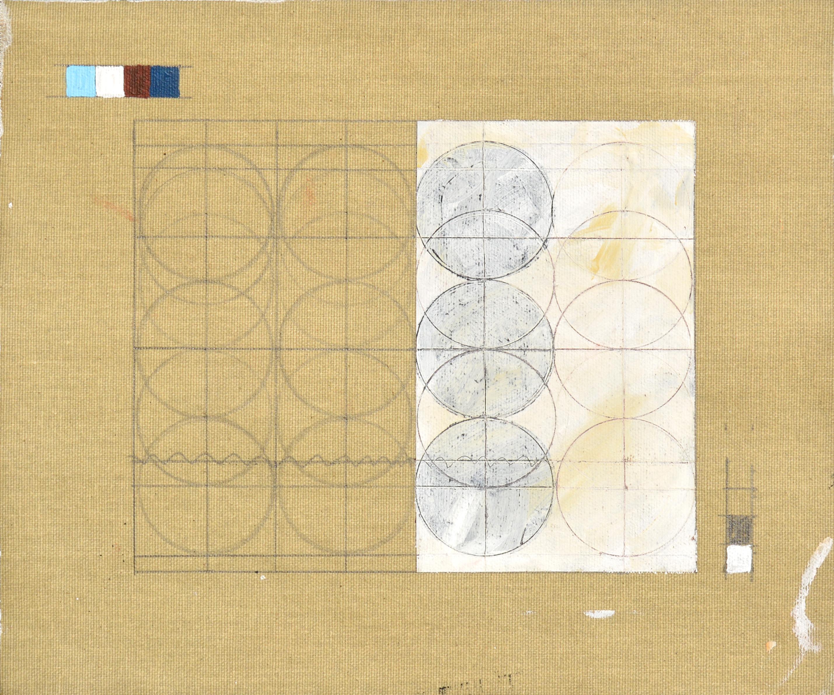 Textbook Series VI - Beige Abstract Painting by Sabrina Brouwers