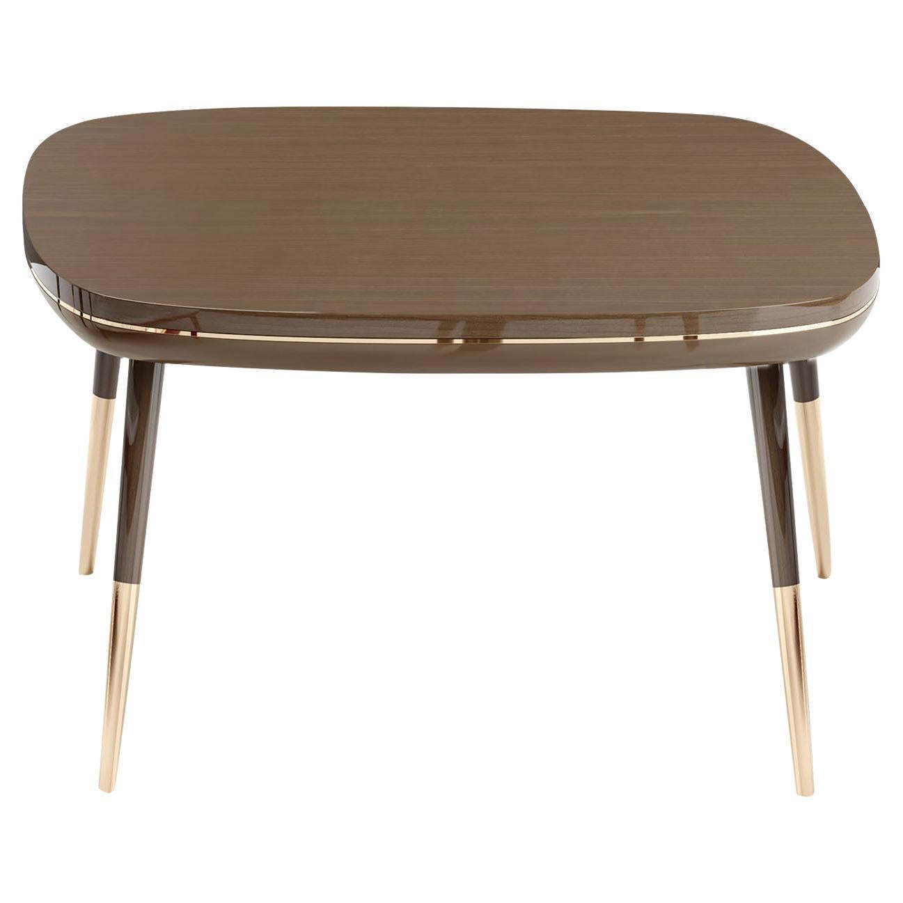 Sabrina Brown Coffee Table with Wood Top