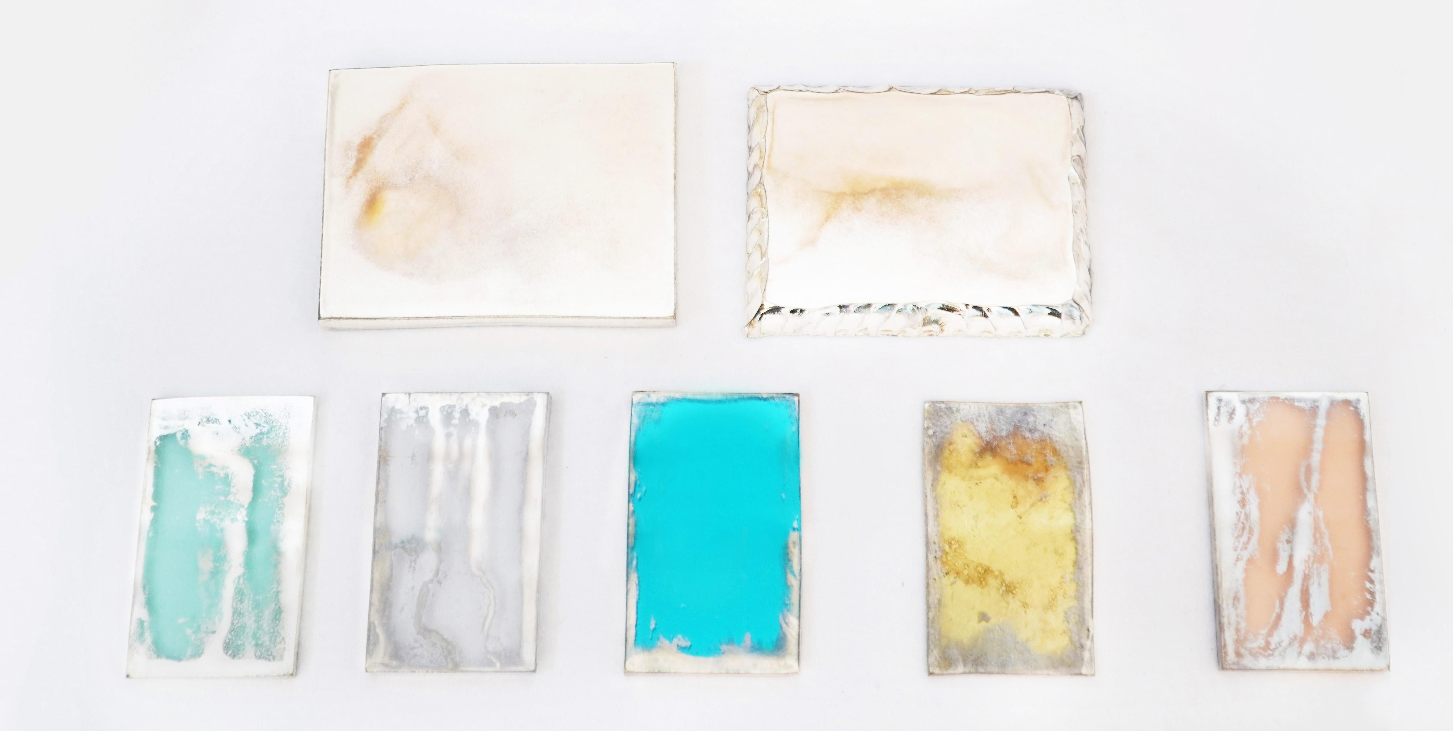 Lot de 3 échantillons de verre argenté Sabrina Landini, demandez vos couleurs préférées en vente 4