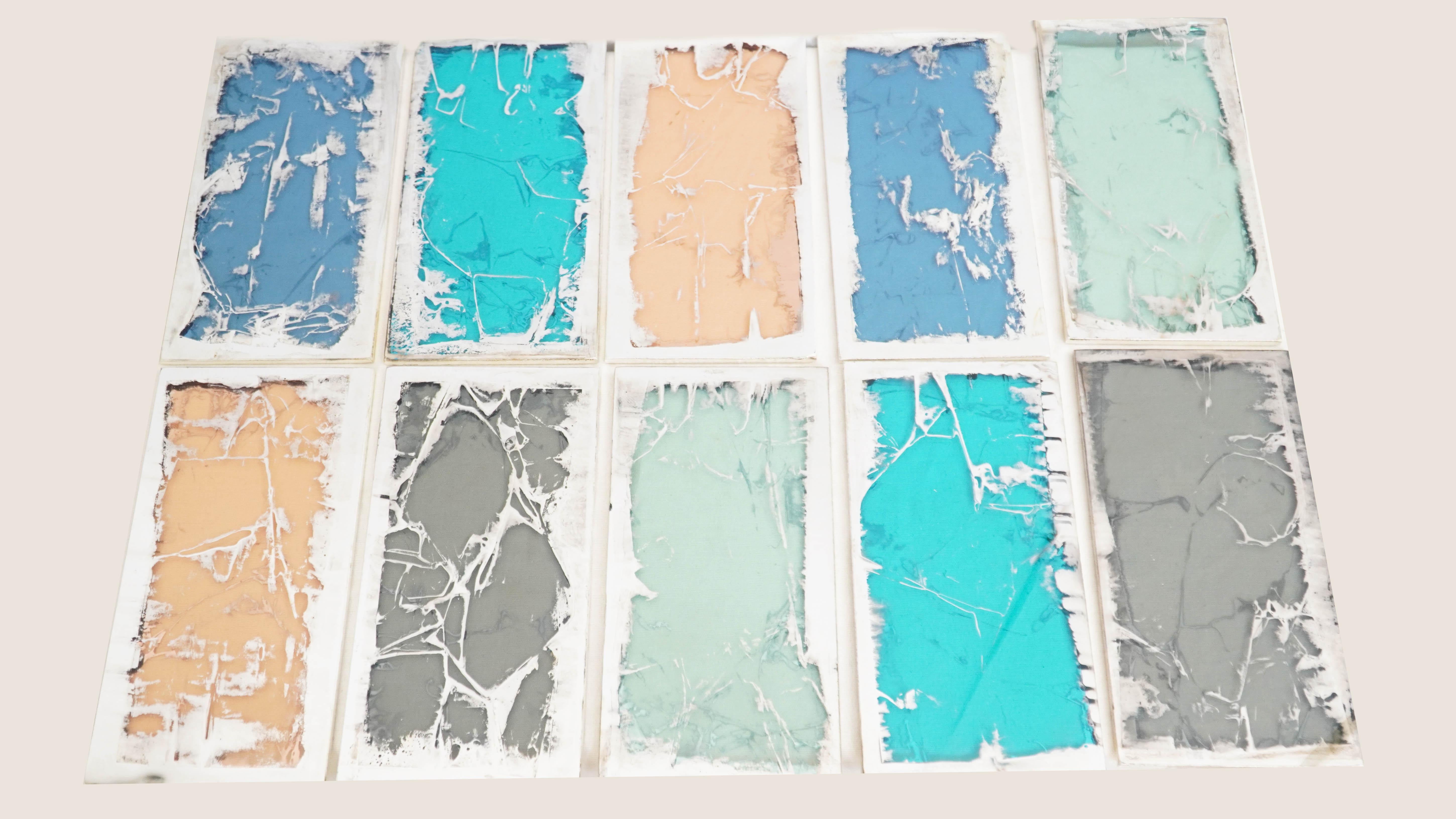 Lot de 3 échantillons de verre argenté Sabrina Landini, demandez vos couleurs préférées en vente 6