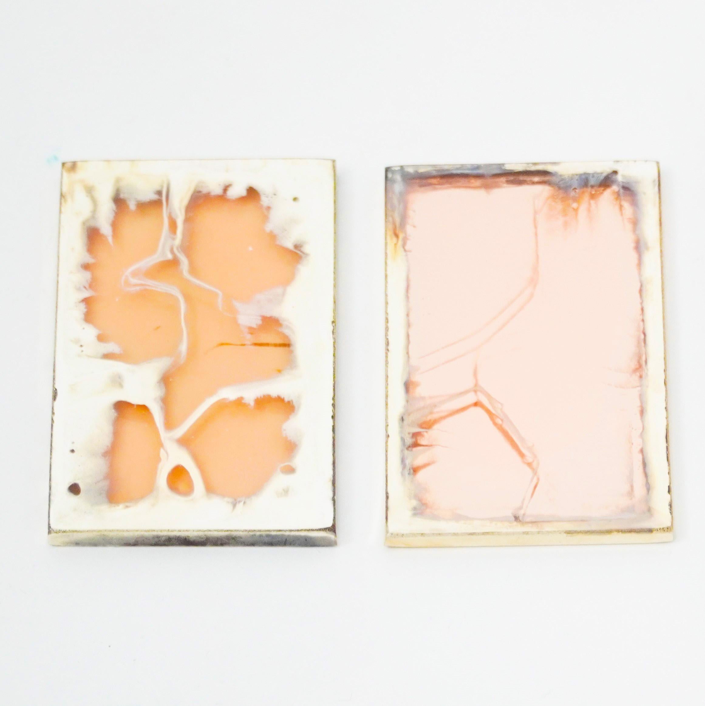 Verre d'art Lot de 3 échantillons de verre argenté Sabrina Landini, demandez vos couleurs préférées en vente