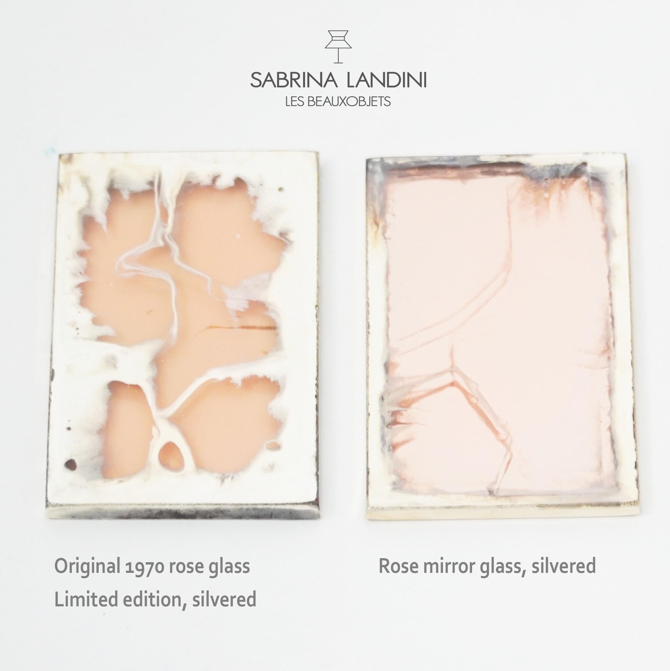 Lot de 3 échantillons de verre argenté Sabrina Landini, demandez vos couleurs préférées en vente 1