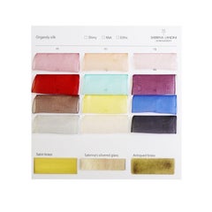 Sabrina Landini Silk-Gauze samples, brass finish, silvered glass tile