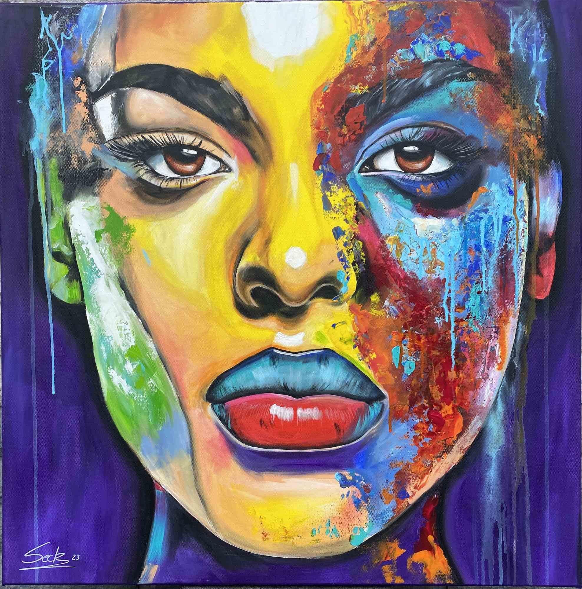 Strong portrait of a black woman who embodies a strong self-confidence.

This work was painted with acrylic on canvas, which is stretched over a stretcher frame.

The work, an acrylic on canvas, is signed by the artist and comes with a certificate