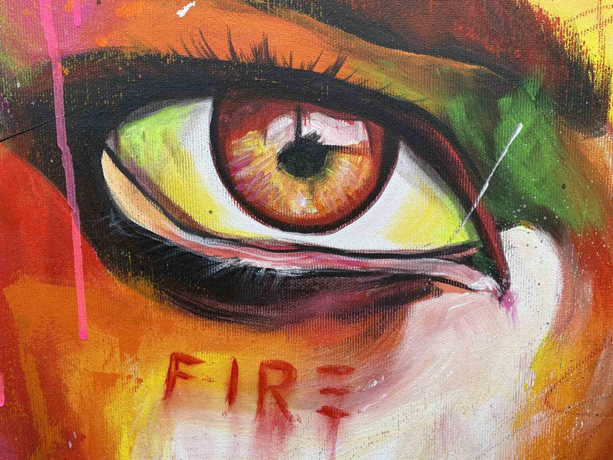 Fire - Acrylic by Sabrina Seck - 2023 For Sale 3