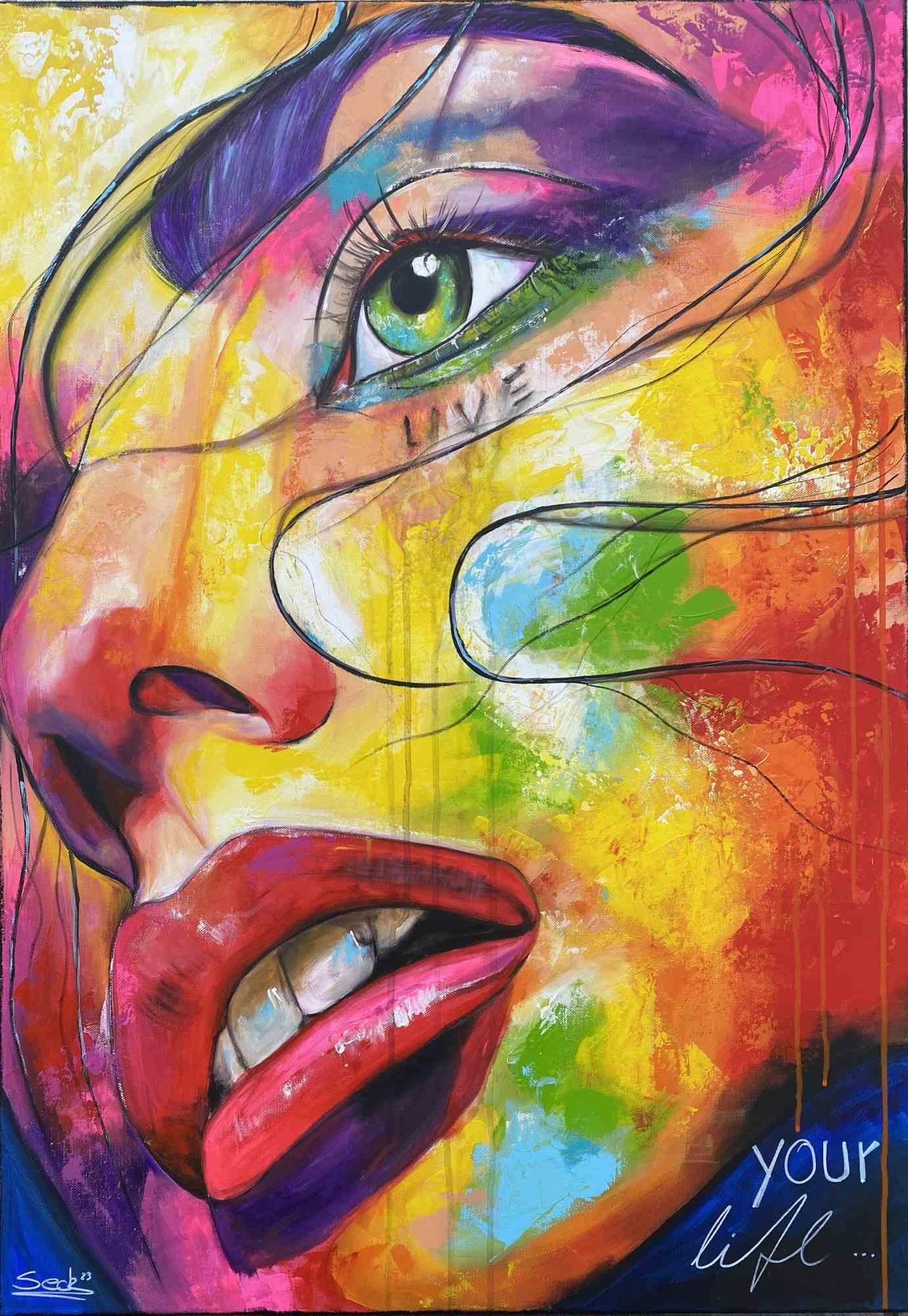 Acryl auf Leinwand von Sabrina Seck. Ausgezeichneter Zustand, mit einem Echtheitszertifikat des Künstlers.

Der Künstler: "Vergeuden Sie keine Zeit mit Bedauern, Ärger oder Unzufriedenheit. Vergeuden Sie keine Zeit mit Angst oder Entmutigung. Was