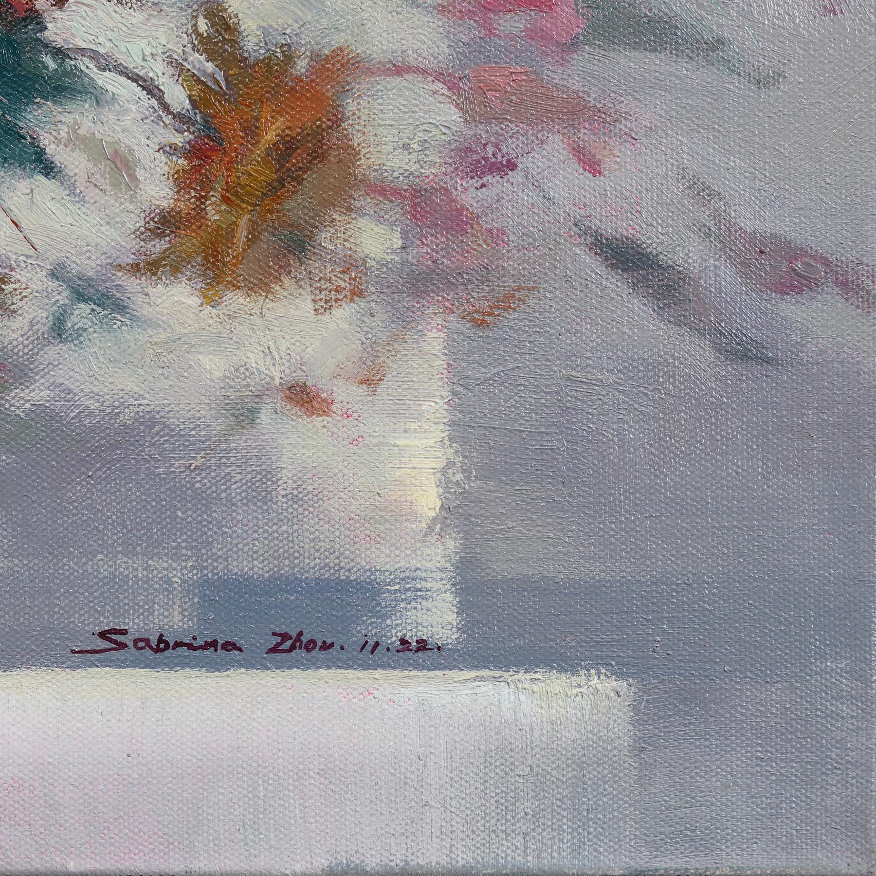 Il respiro delle peonie - Quadro impressionista floreale su tela in vendita 2