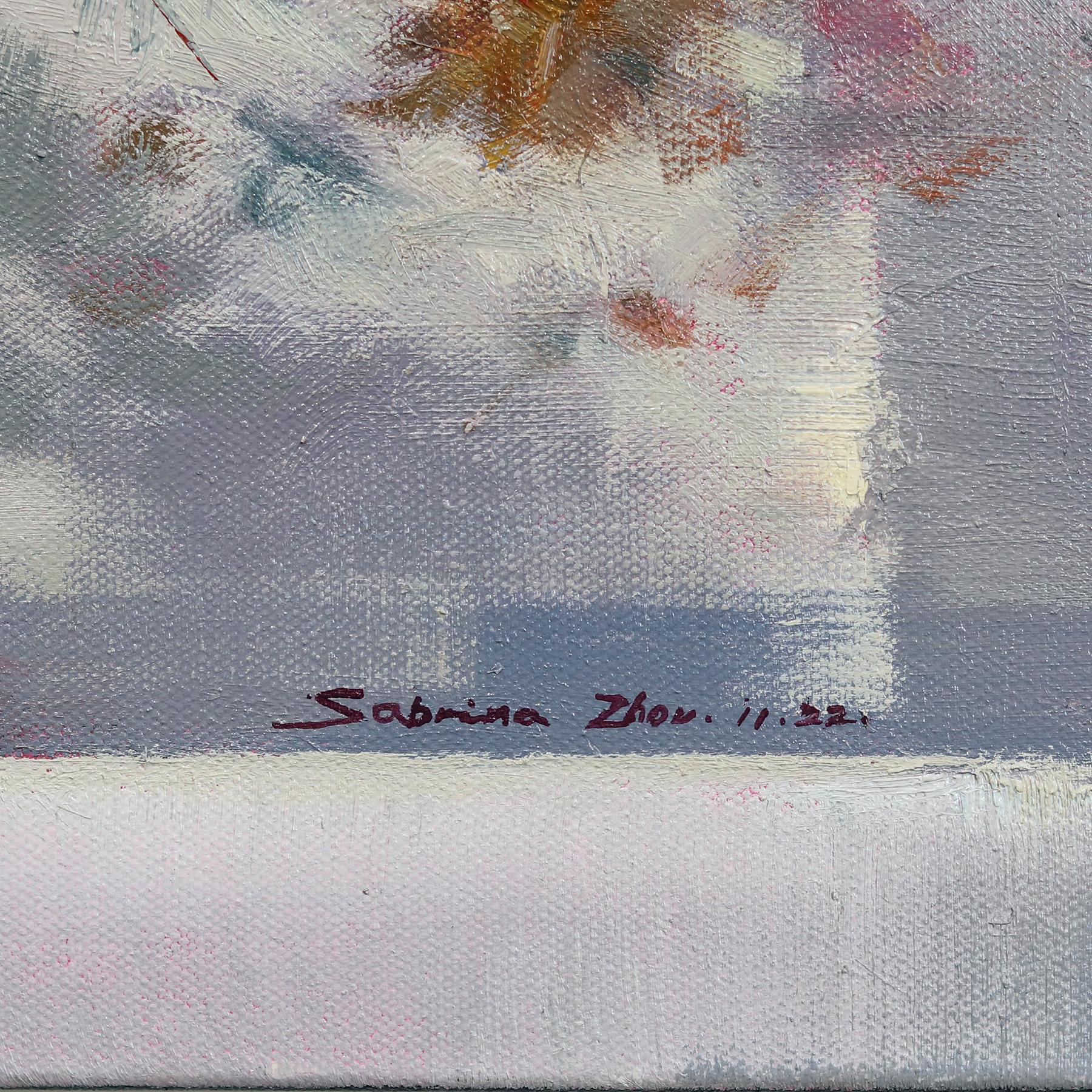 Il respiro delle peonie - Quadro impressionista floreale su tela in vendita 4