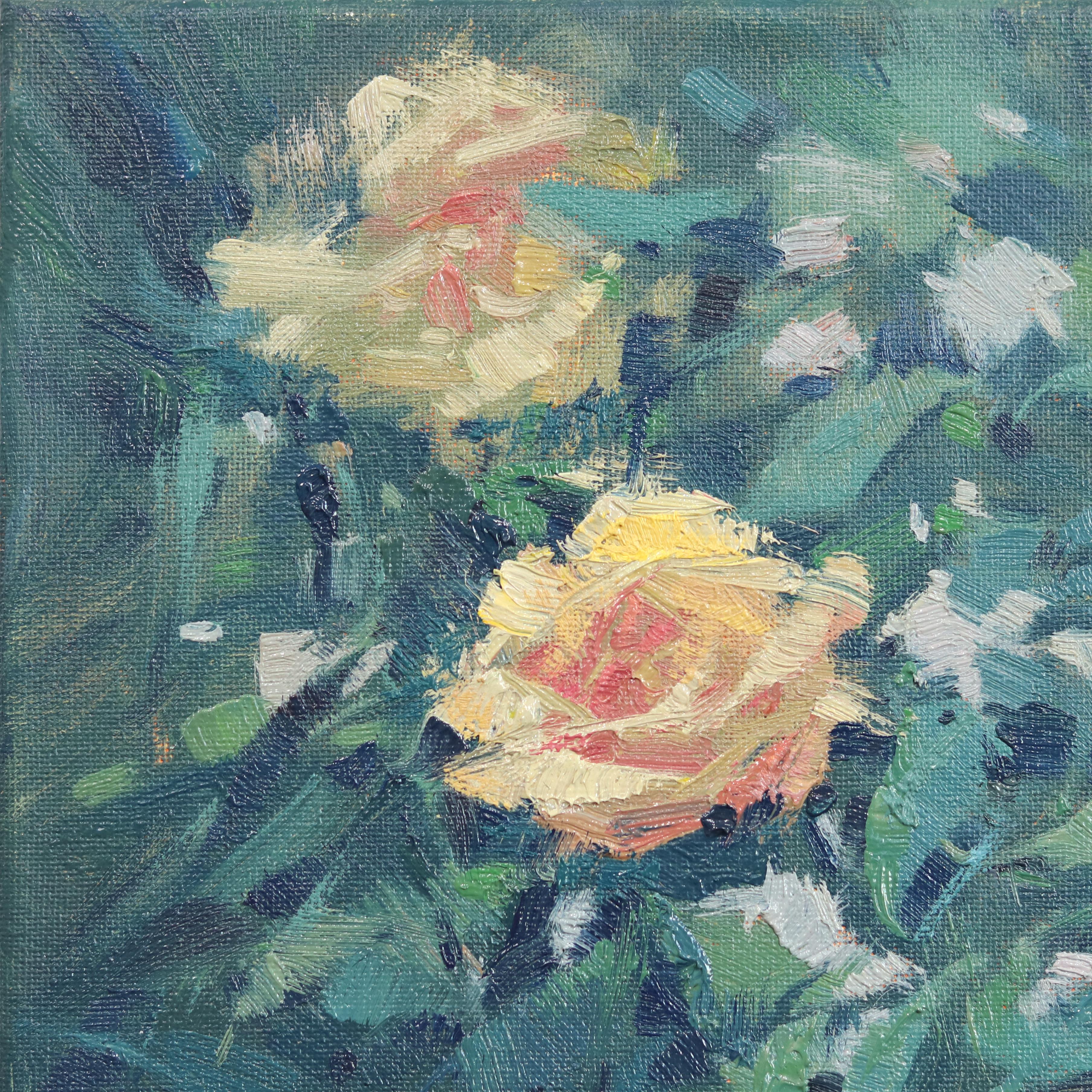 Inseguendo la brezza - Quadro floreale impressionista su tela in vendita 2
