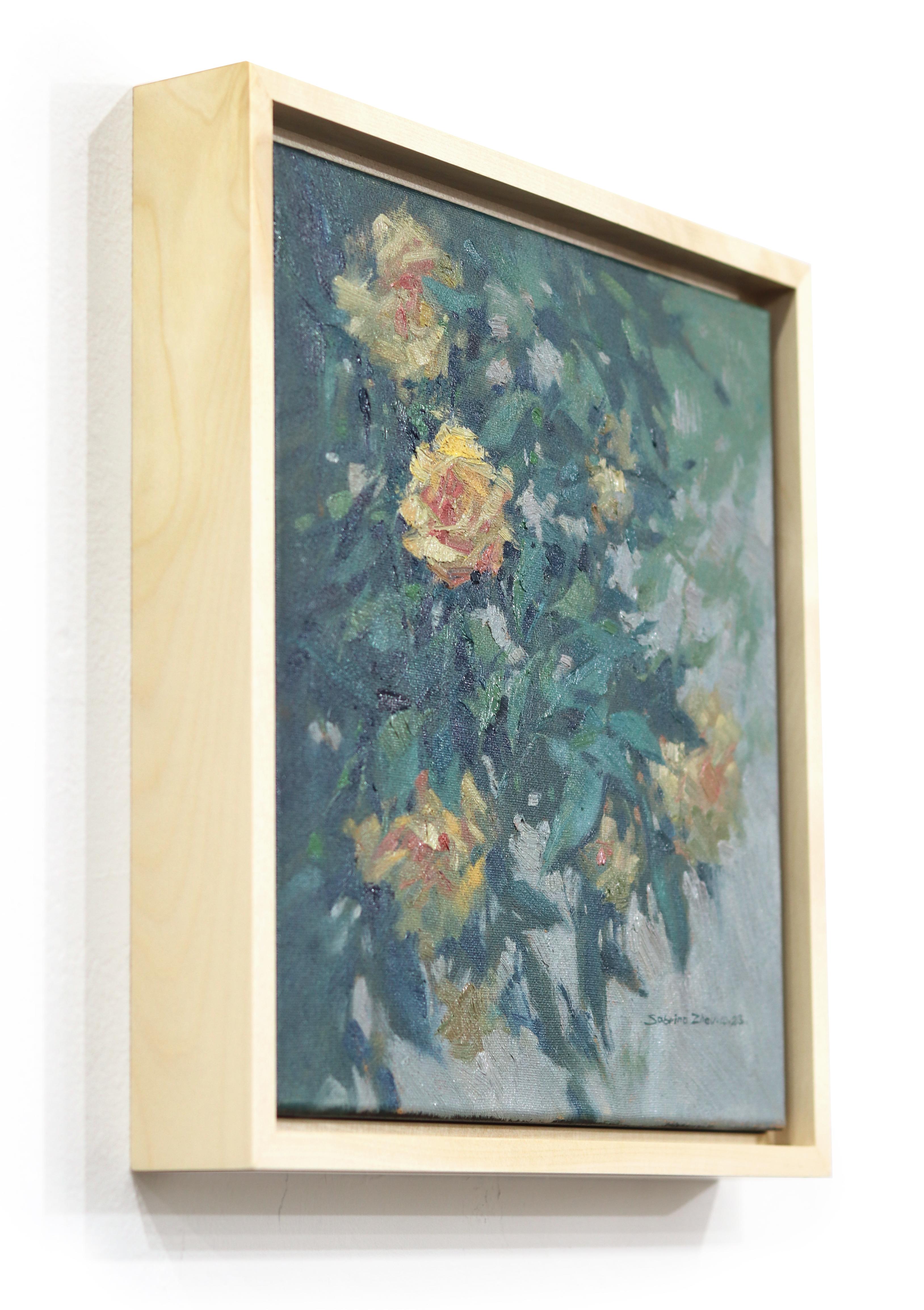 Inseguendo la brezza - Quadro floreale impressionista su tela - Landscape Painting Grigio di Sabrina Zhou