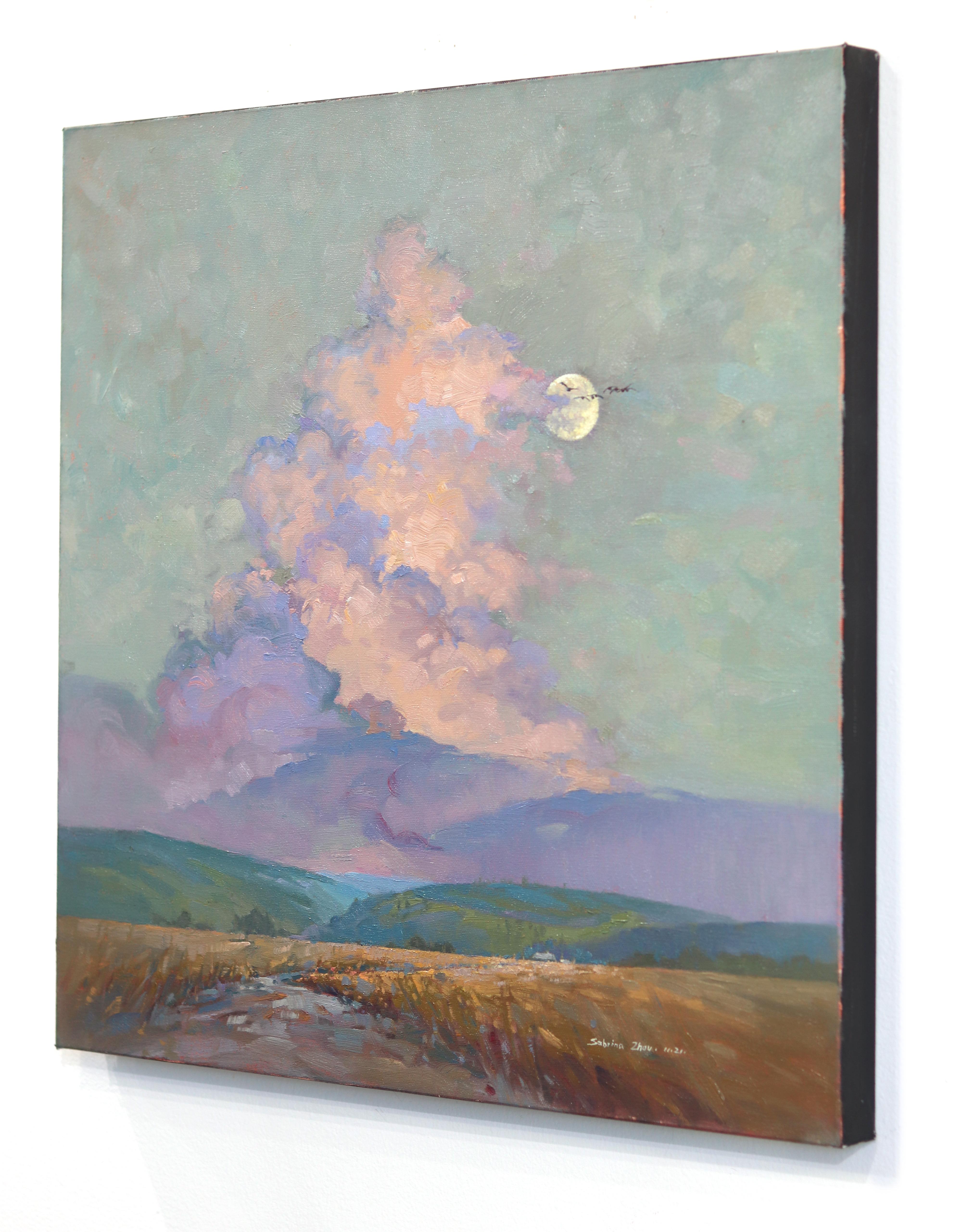 Melodie del cielo - Quadro impressionista di paesaggio serale su tela - Painting Impressionismo di Sabrina Zhou