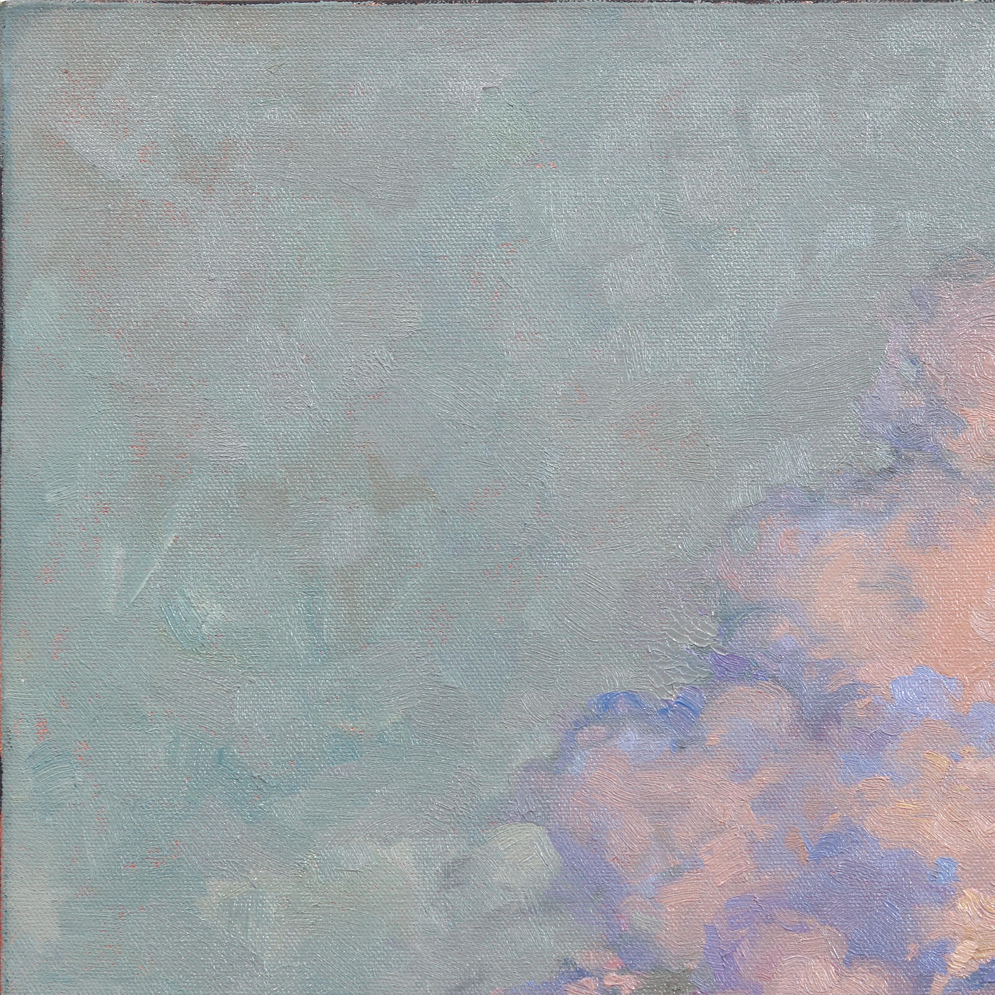 Melodie del cielo - Quadro impressionista di paesaggio serale su tela in vendita 2