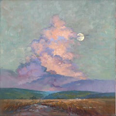 Melodies of the Sky - peinture impressionniste de paysage de soirée sur toile