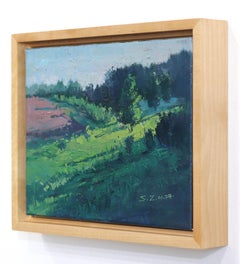 Quiet Beginning - Impressionist Green Landscape Painting on Canvas