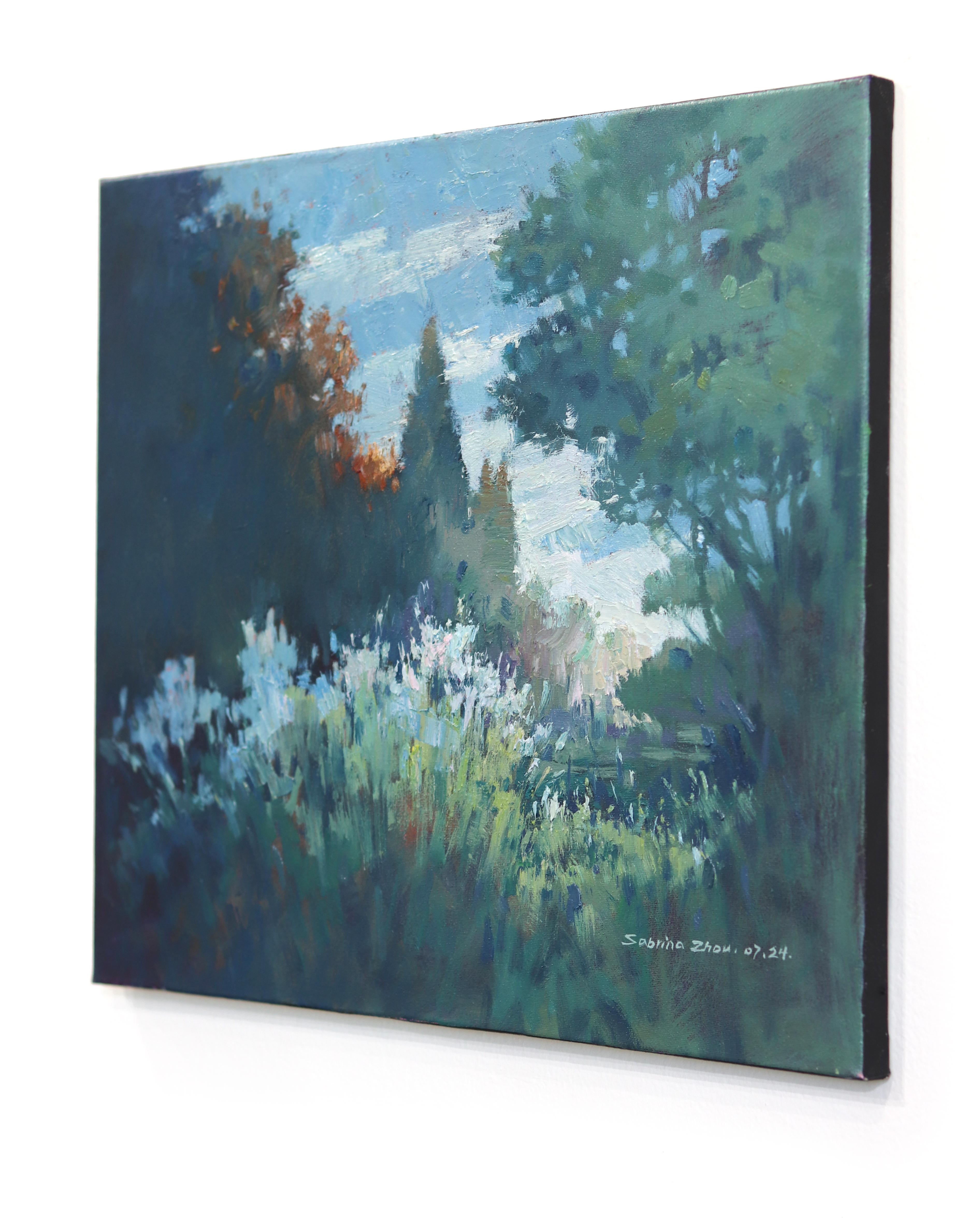 Susurro del viento - Pintura impresionista de paisaje sobre lienzo en venta 1