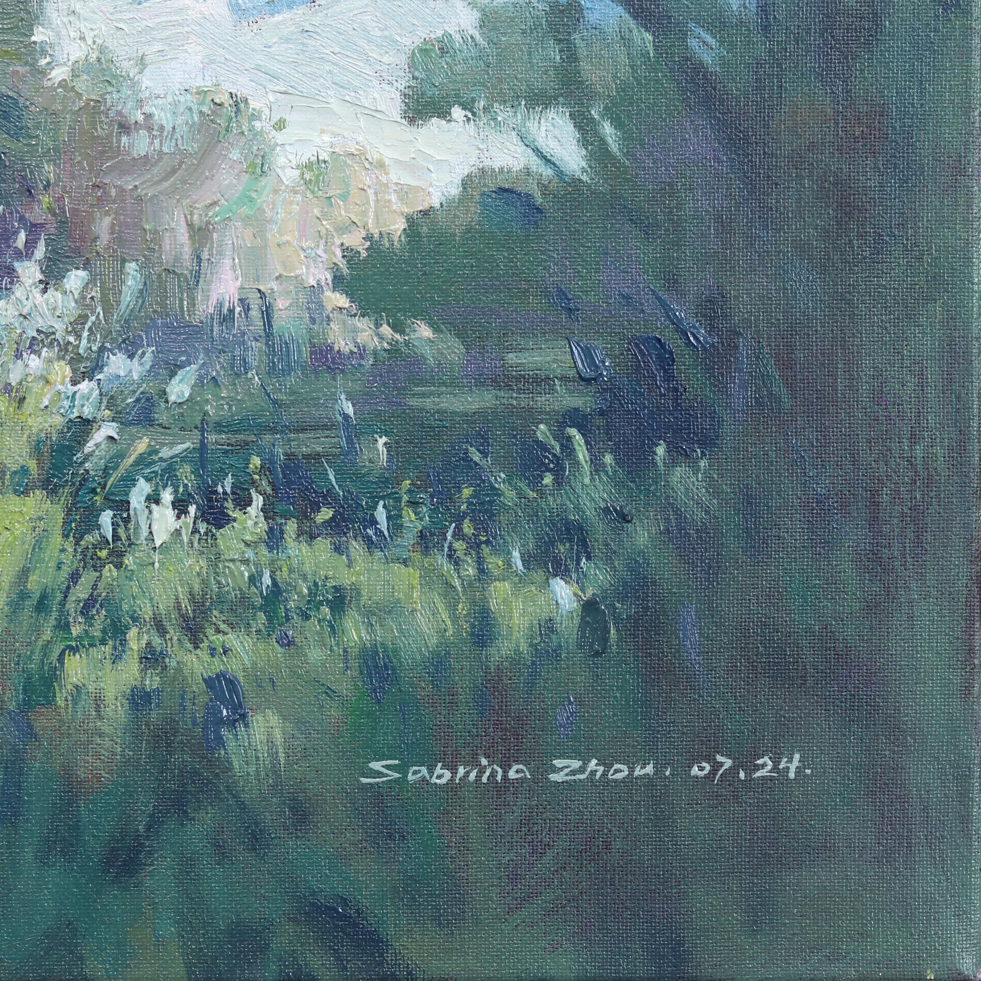 Susurro del viento - Pintura impresionista de paisaje sobre lienzo en venta 5