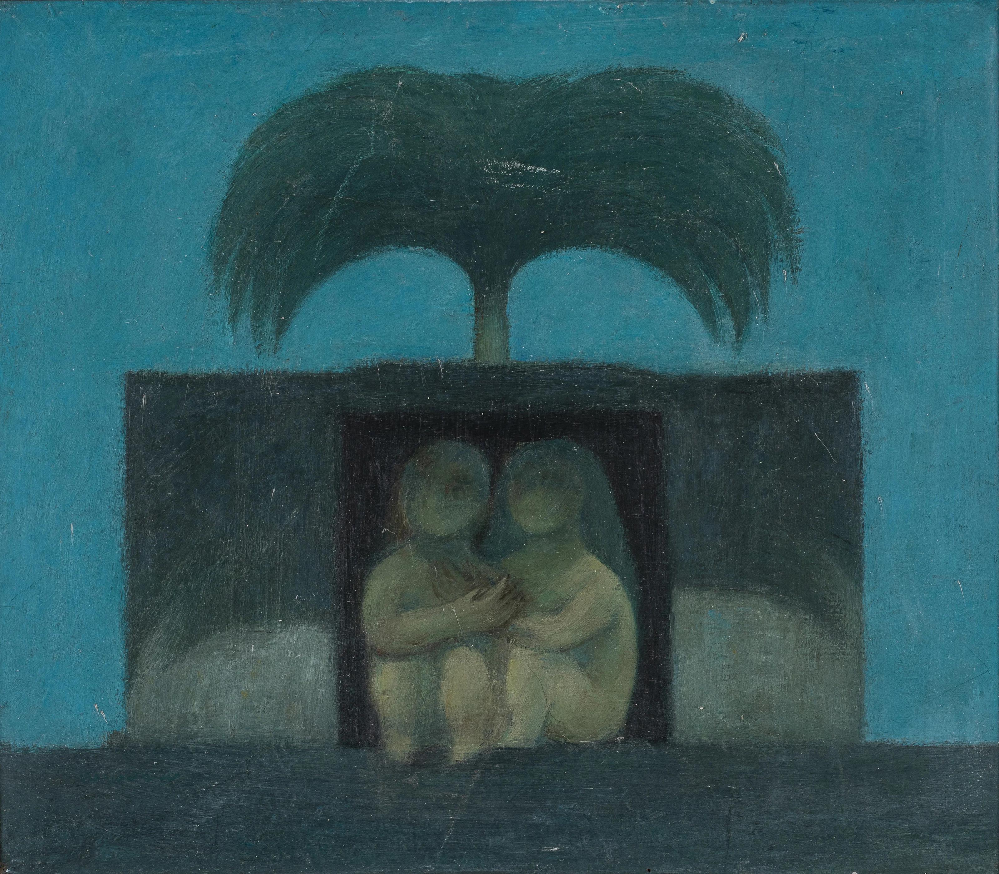 "Midnight Embrace" Painting 12" x 13" inch by SABRY MANSOUR

ABOUT: 

Sabry Mansour was born in Menoufia, in Egypt’s Nile Delta region in 1943. He earned his BA at the Faculty of Fine Arts, Helwan University in 1964 as a painter. He was a professor