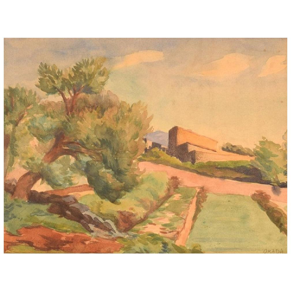 Saburosuke Okada, Japan, Watercolor on Paper, Landscape For Sale