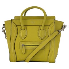 Sac à main CELINE Nano Luggage cuir jaune circa 2010