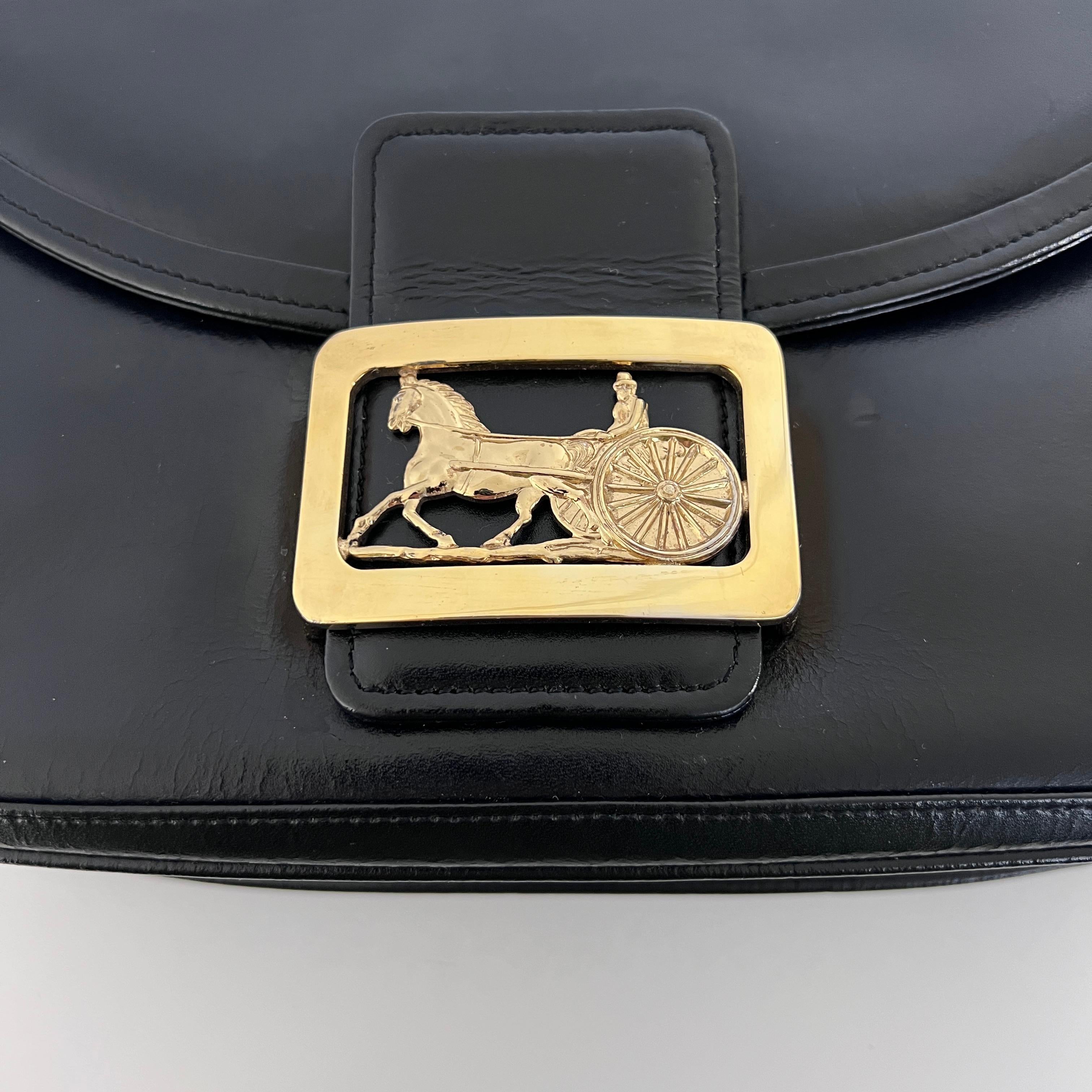 Sac à main CELINE Triomphe cuir noir 1990-1999 In condizioni ottime in vendita a SAINT-OUEN-SUR-SEINE, FR