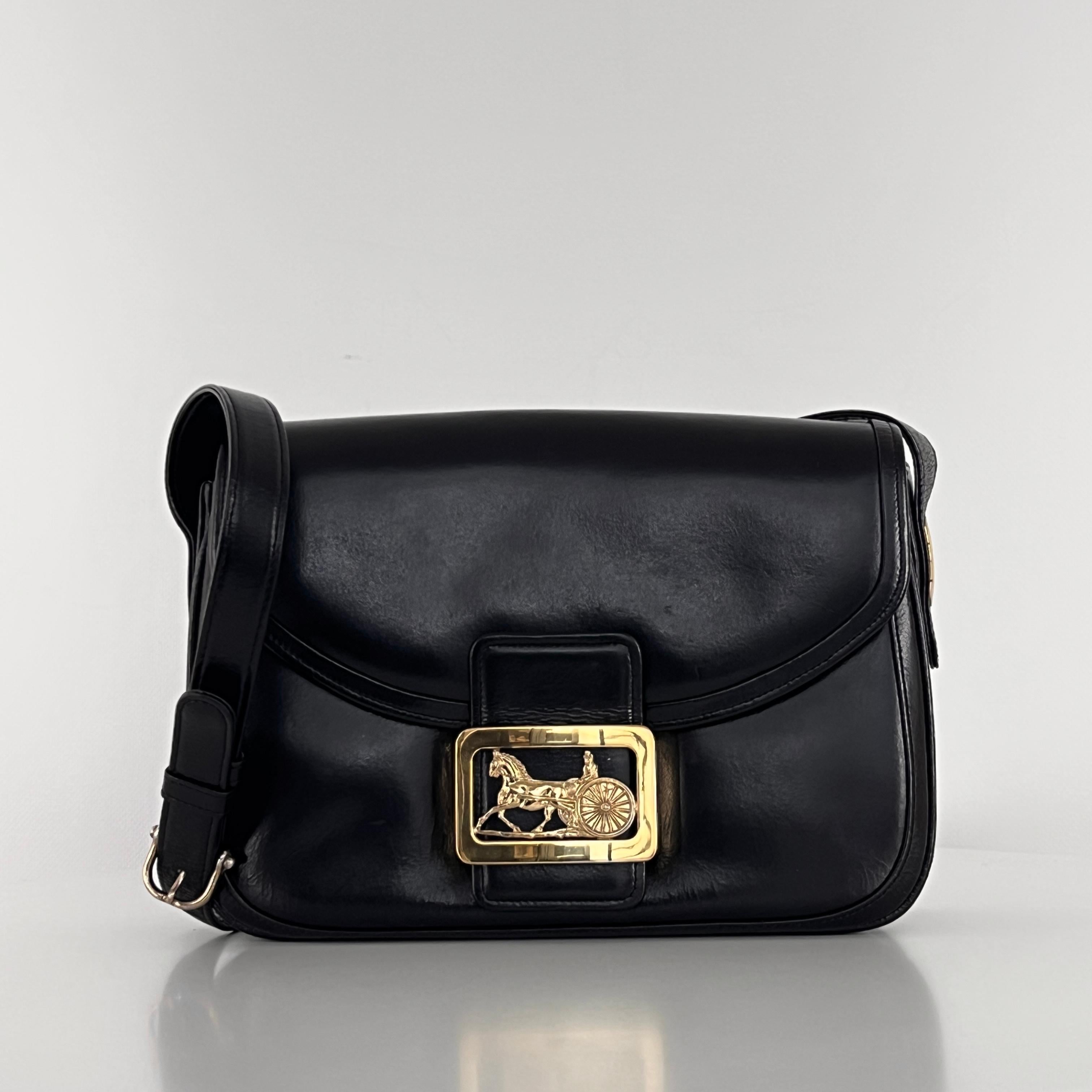 Sac à main CELINE Triomphe cuir noir 1990-1999 in vendita 4