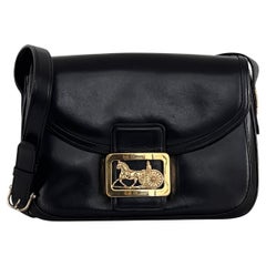 Sac à main CELINE Triomphe cuir noir 1990-1999