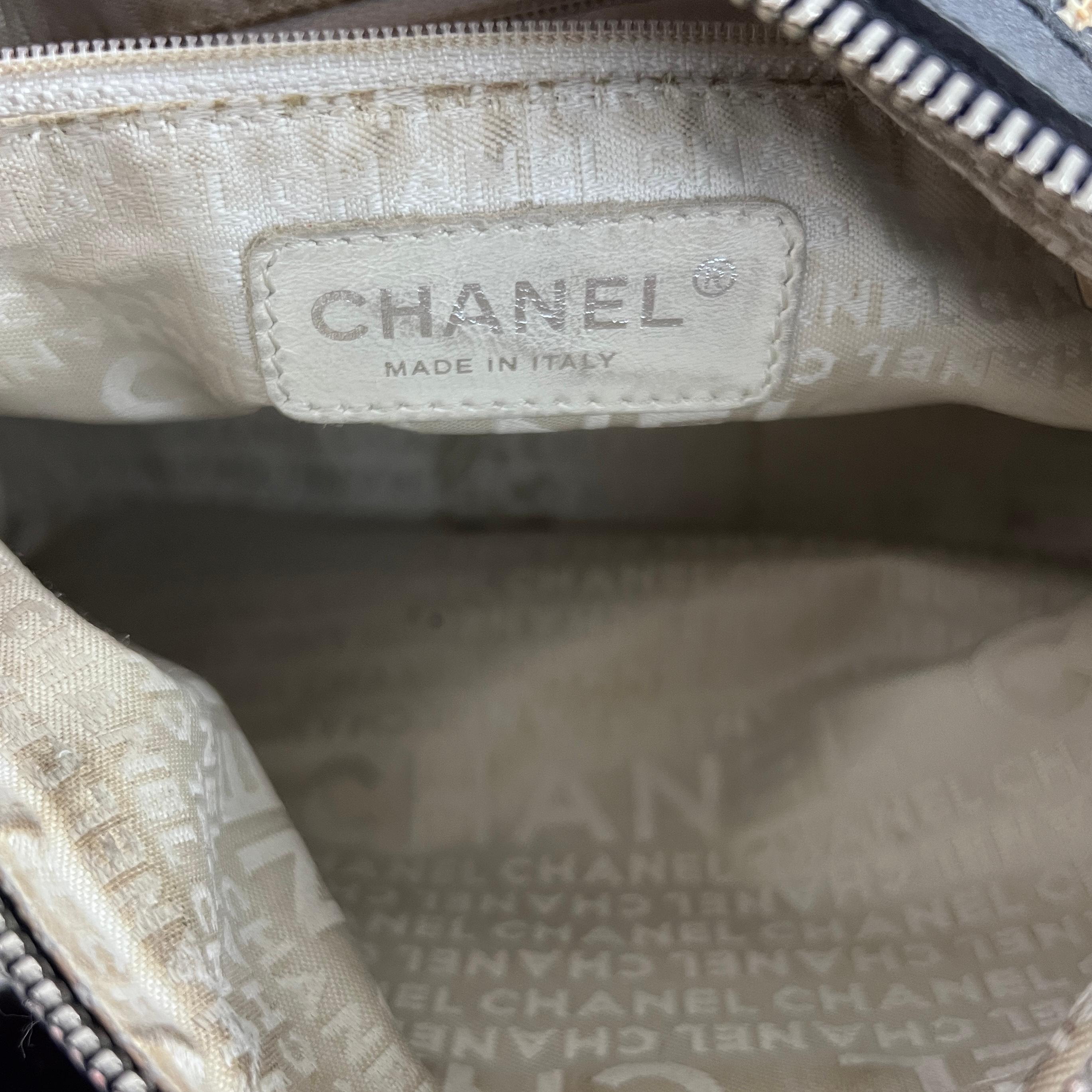 Sac à main Chanel Hobo Tweed Small tweed et cuir noir 2005-2006 in vendita 6