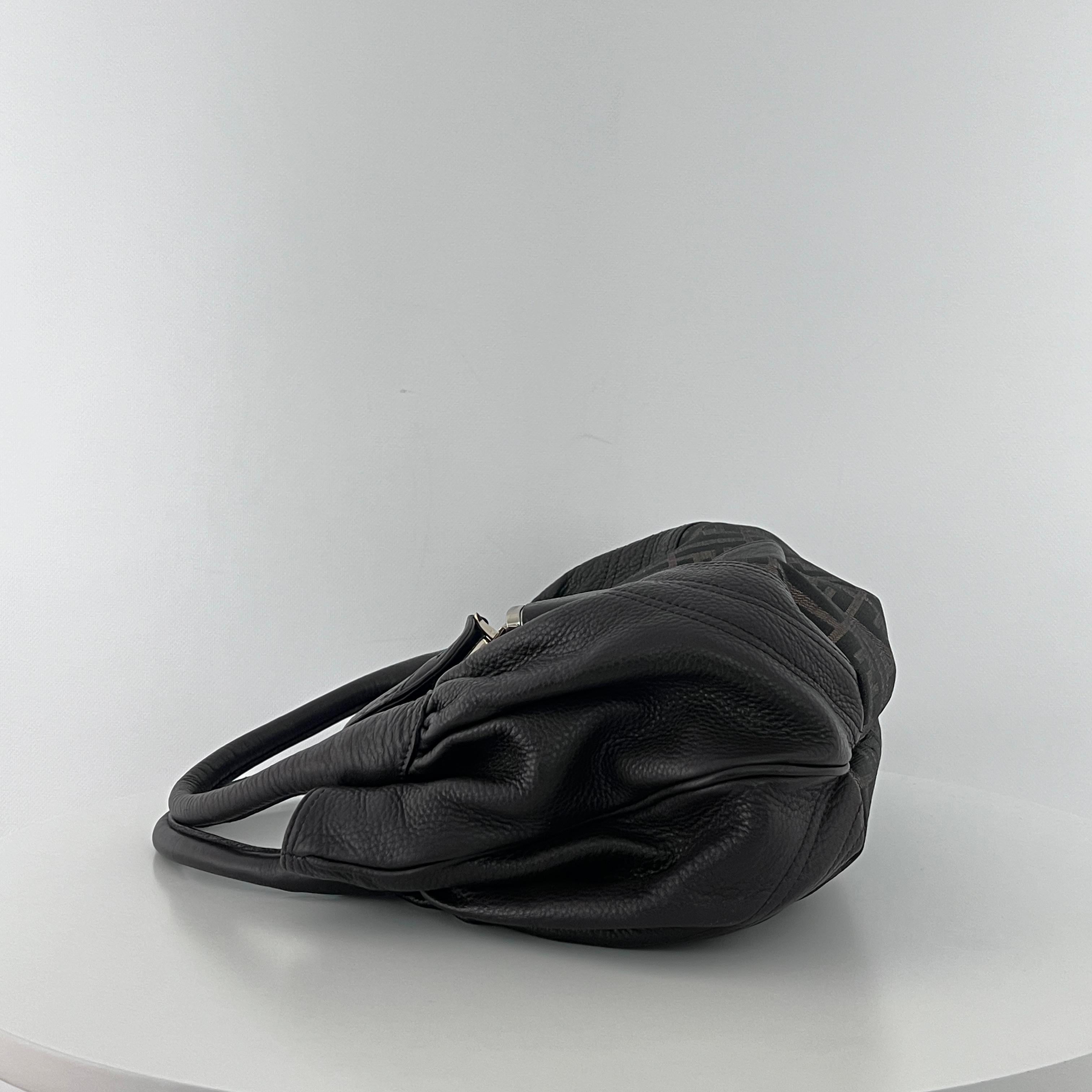 Sac à main FENDI Spy toile et cuir marron 1990-1999 en vente 5