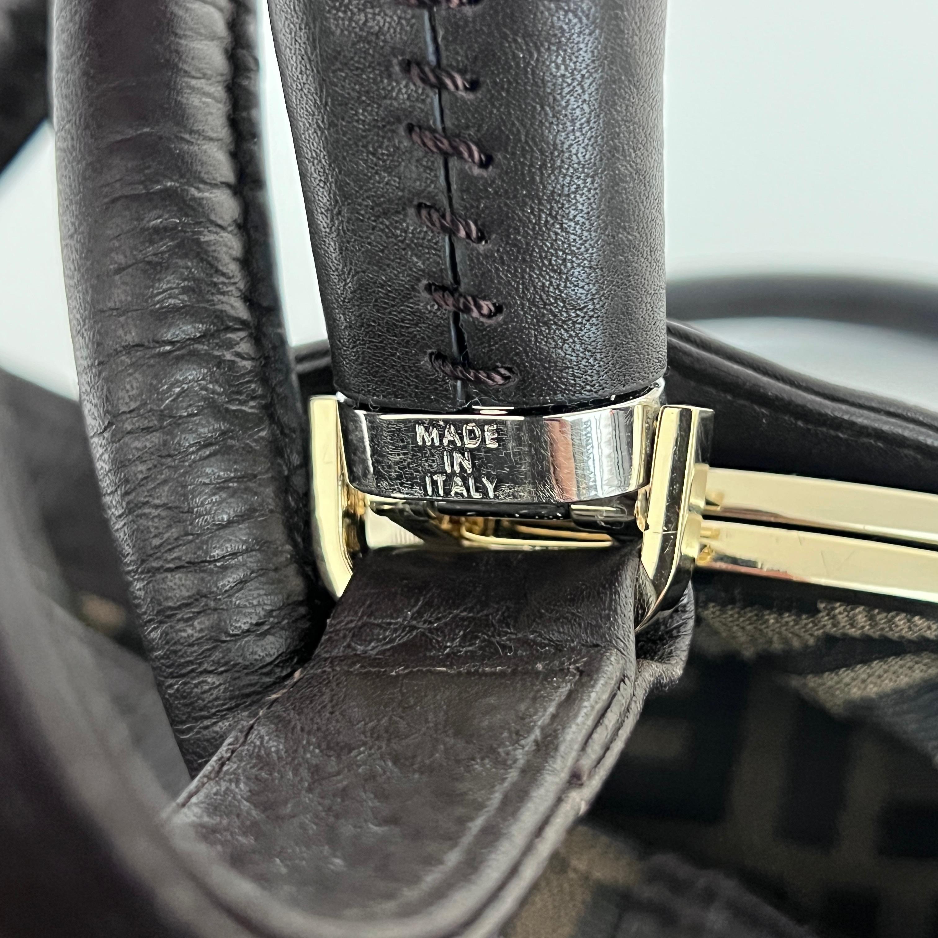 Sac à main FENDI Spy toile et cuir marron 1990-1999 en vente 1