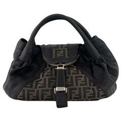 Sac à main FENDI Spy toile et cuir marron 1990-1999