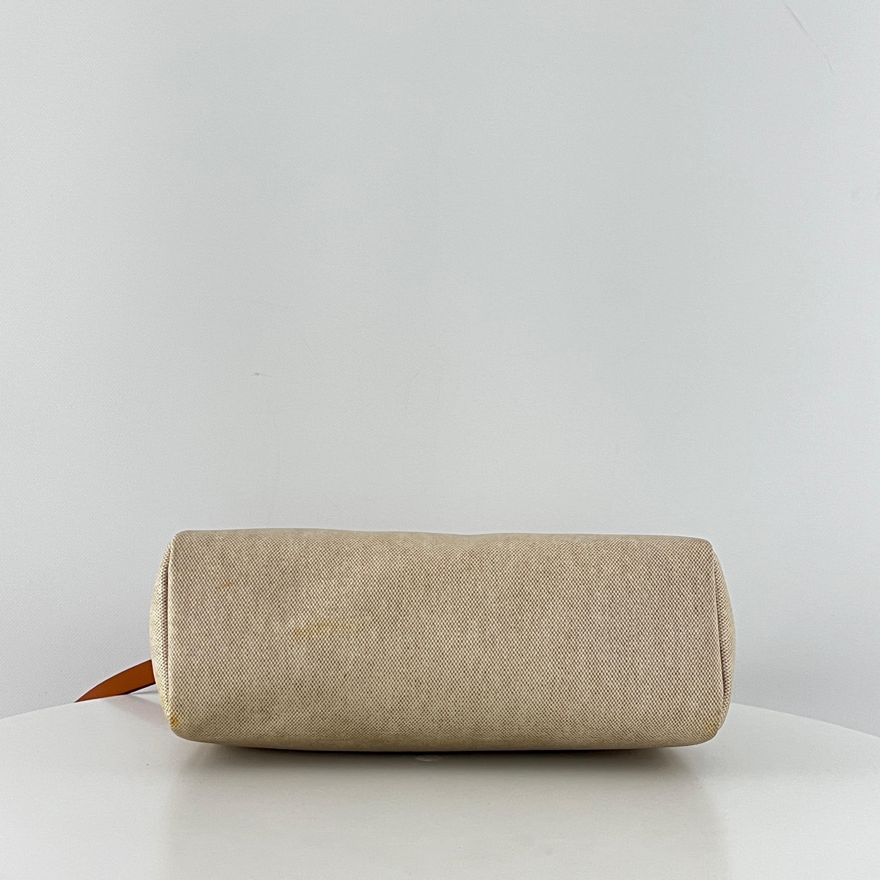 Sac à main HERMÈS Herbag 31 toile et cuir marron 2001 in vendita 2