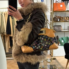 Sac à main LOUIS VUITTON Judy Murakami toile et cuir marron 2011