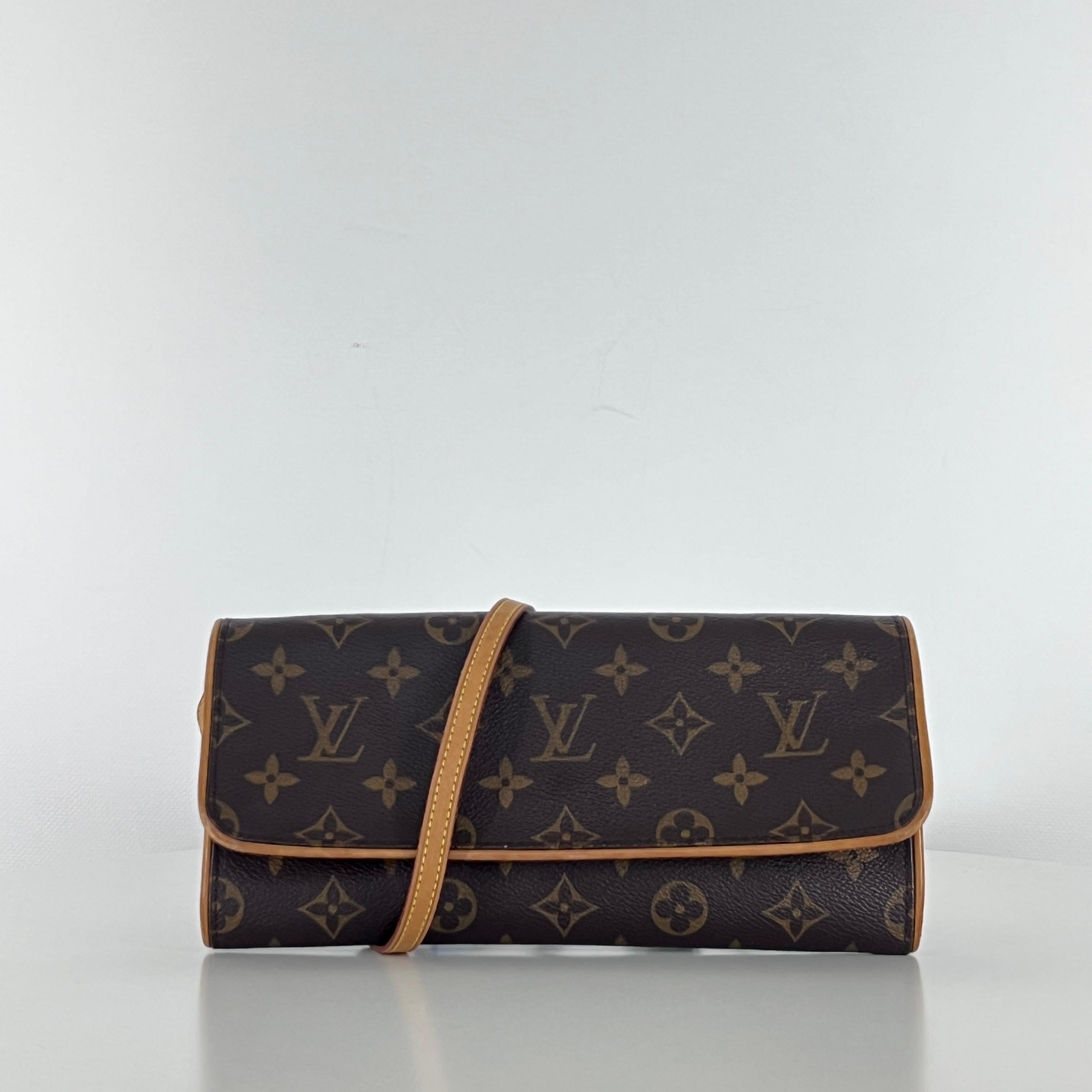 Nero Sac à main LOUIS VUITTON Twin PM toile et cuir marron 1999 in vendita