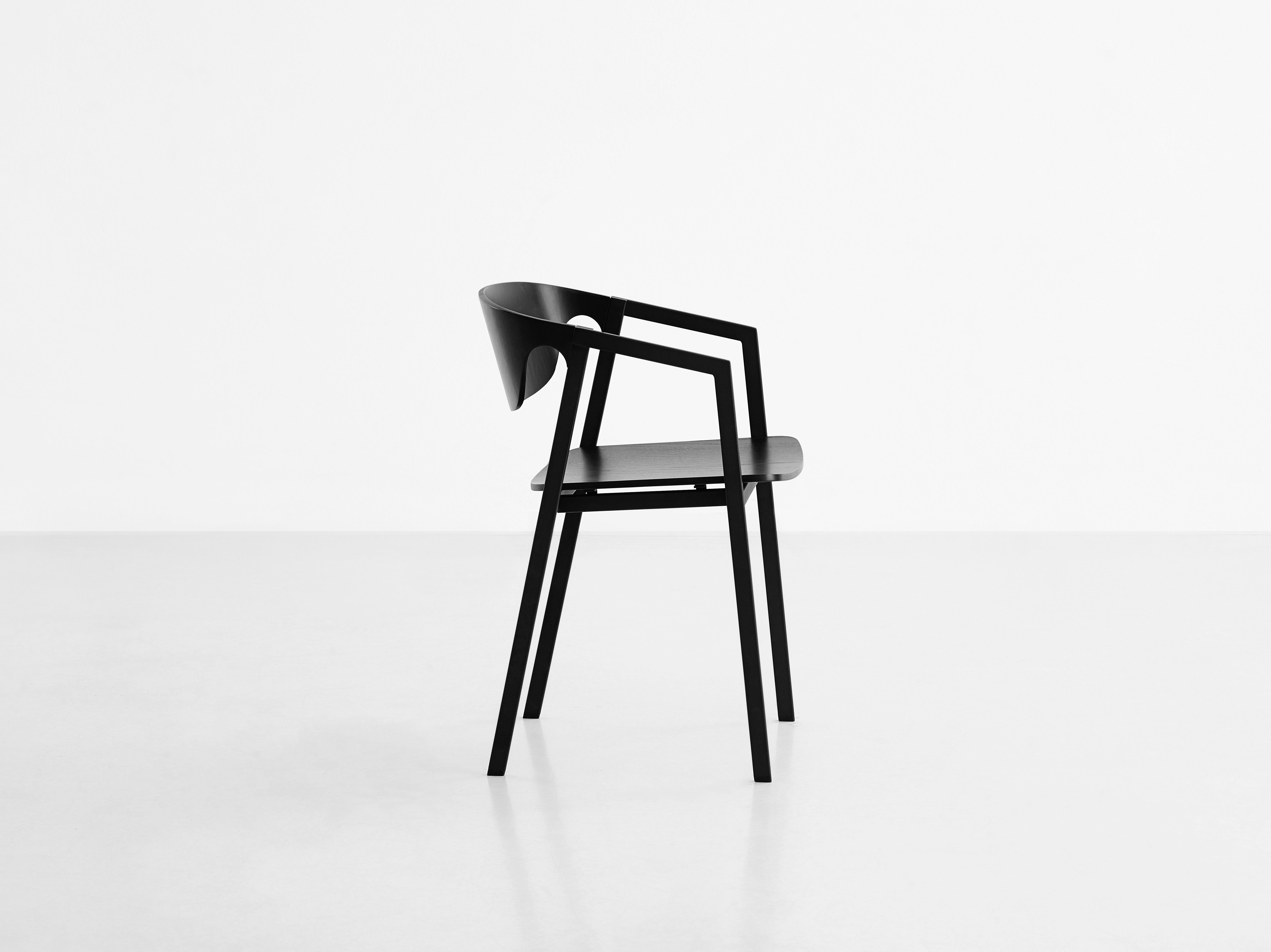Danish S.A.C. Black Dining Chair by Naoya Matsuo For Sale