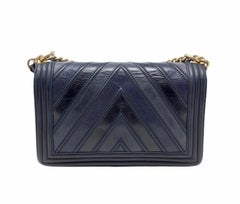 Sac Boy Chanel Paris Chevron Dark Blue, 2017