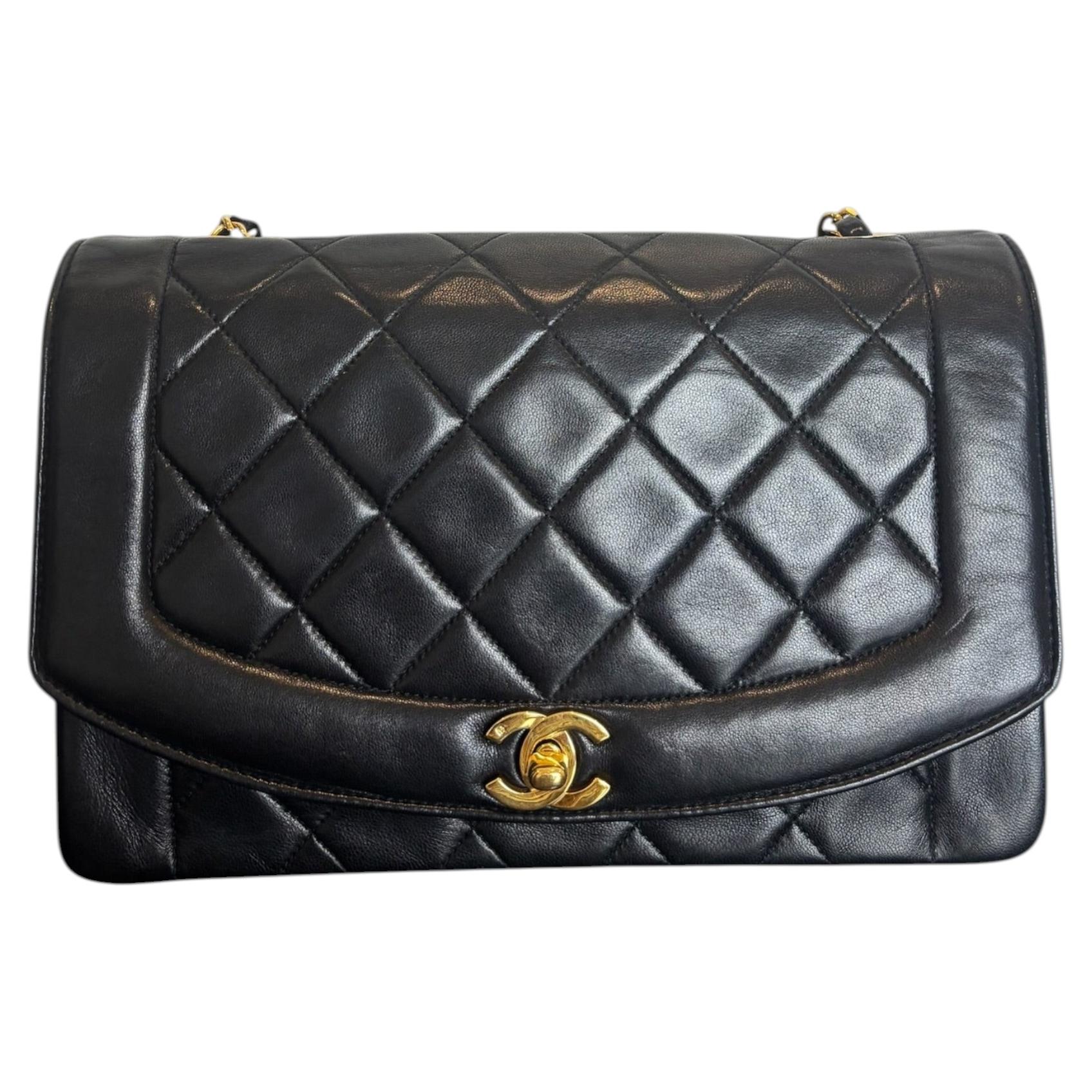 Sac Chanel Diana Medium Noir 1991 For Sale
